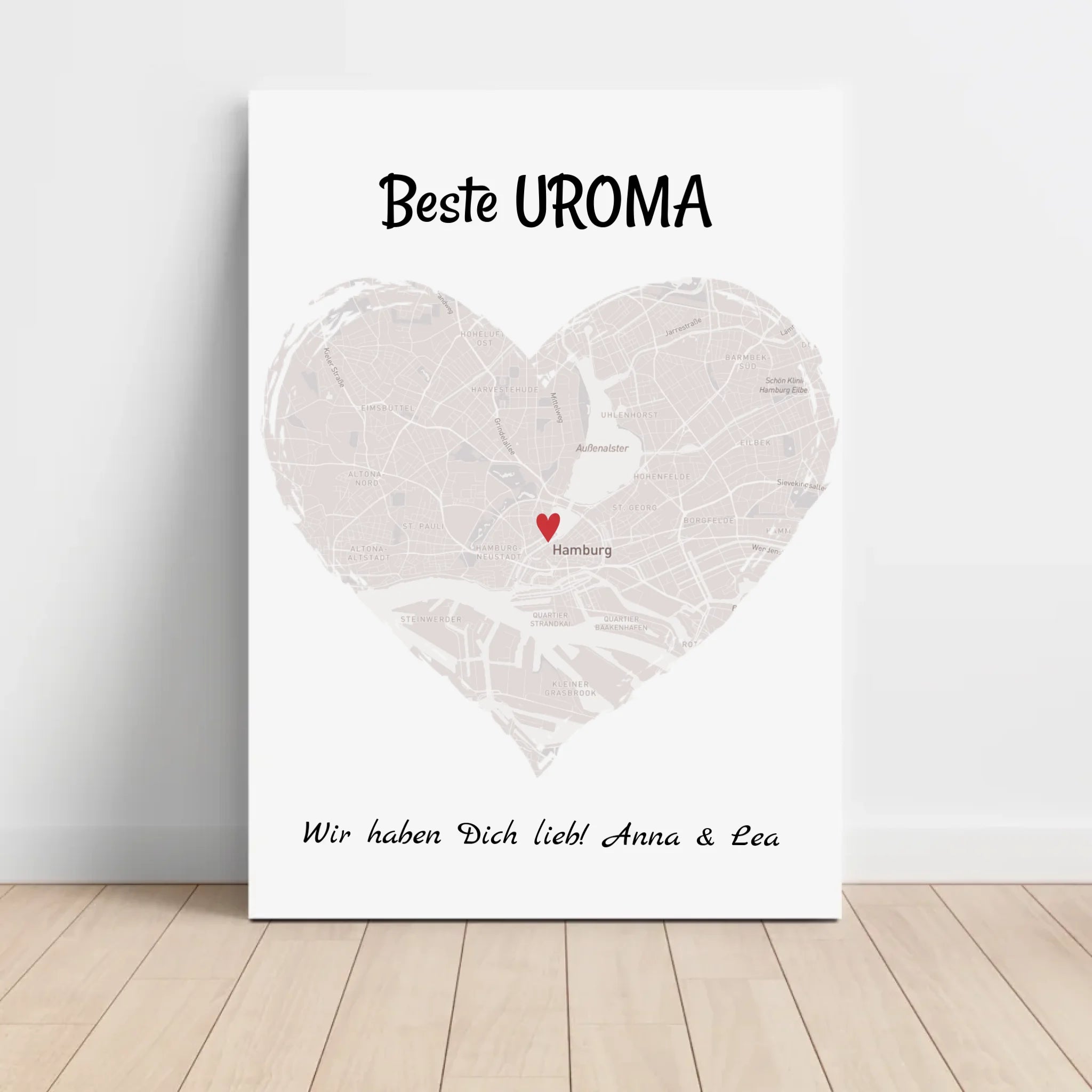 Uroma Stadtkarte Herz Geschenk Poster - Cantty