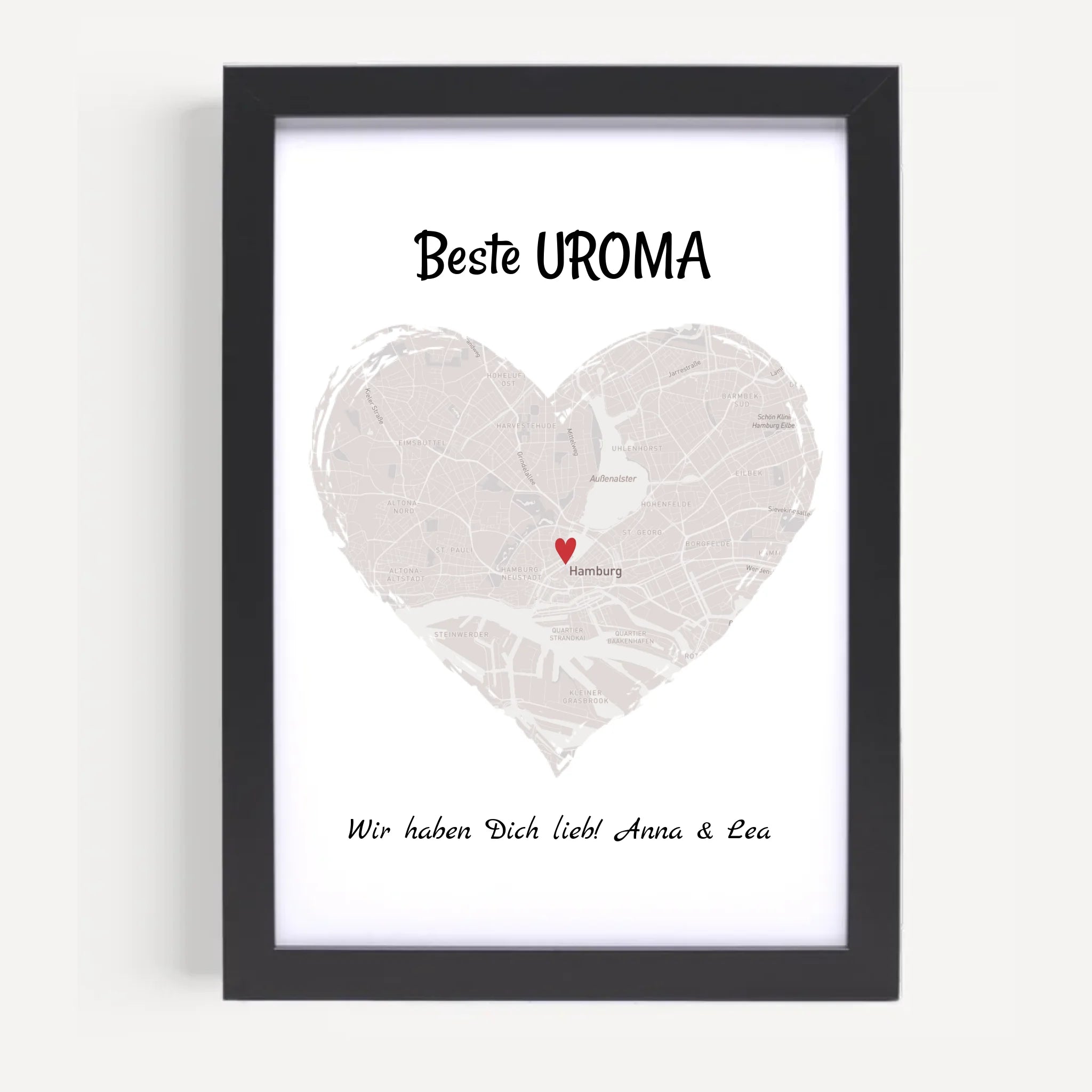 Uroma Stadtkarte Herz Geschenk Poster - Cantty