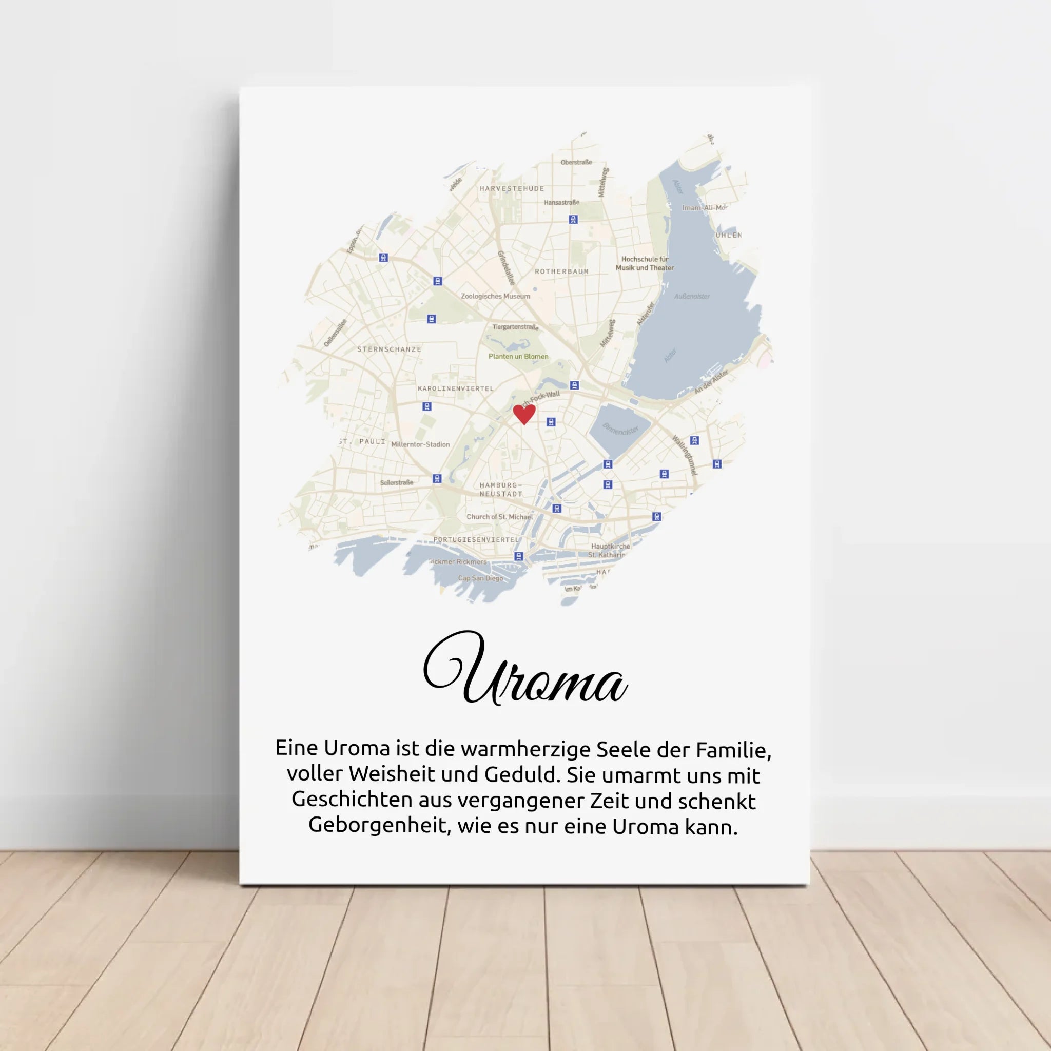 Stadtkarte Geschenk für Uroma mit Definition personalisierbar - Cantty