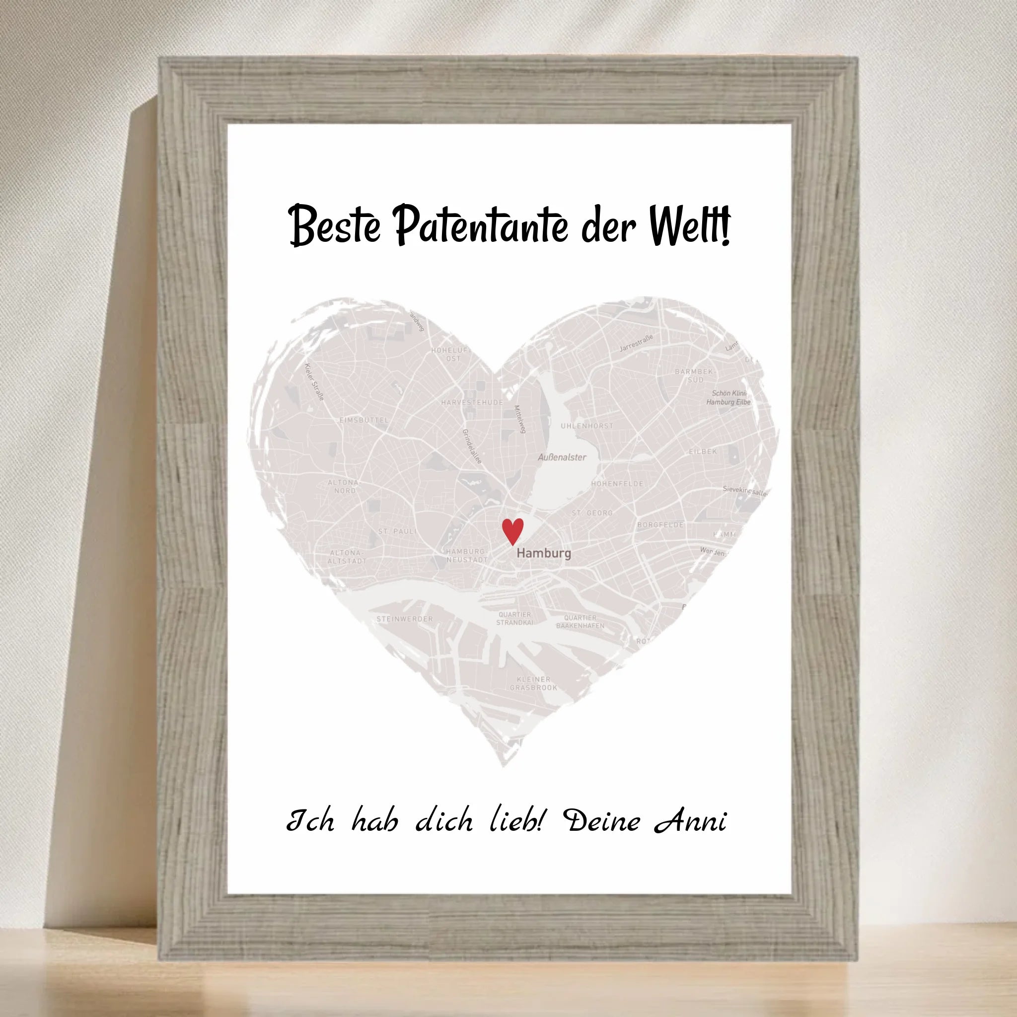 Patentante Geschenk Stadtkarte Poster personalisiert - Cantty