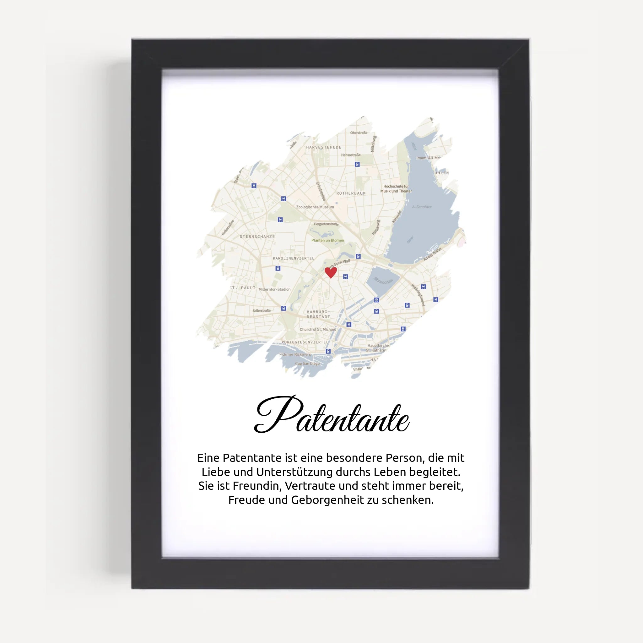 Stadtkarte Geschenk für Patentante mit Definition personalisierbar - Cantty