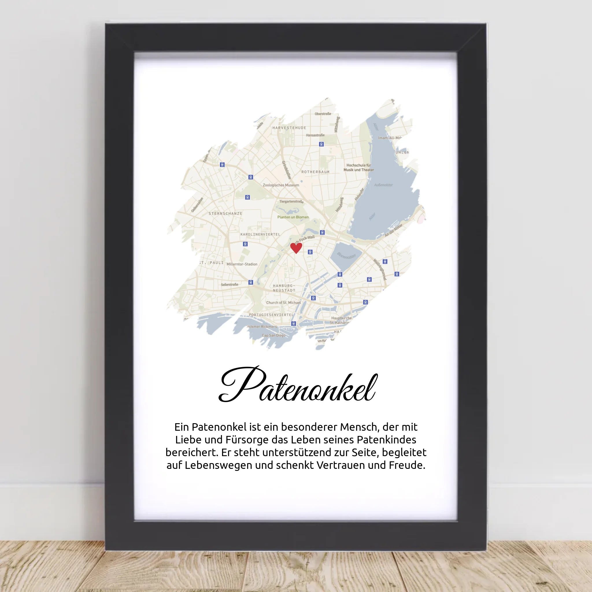 Patenonkel Stadtkarte Poster Geschenk mit Definition - Cantty