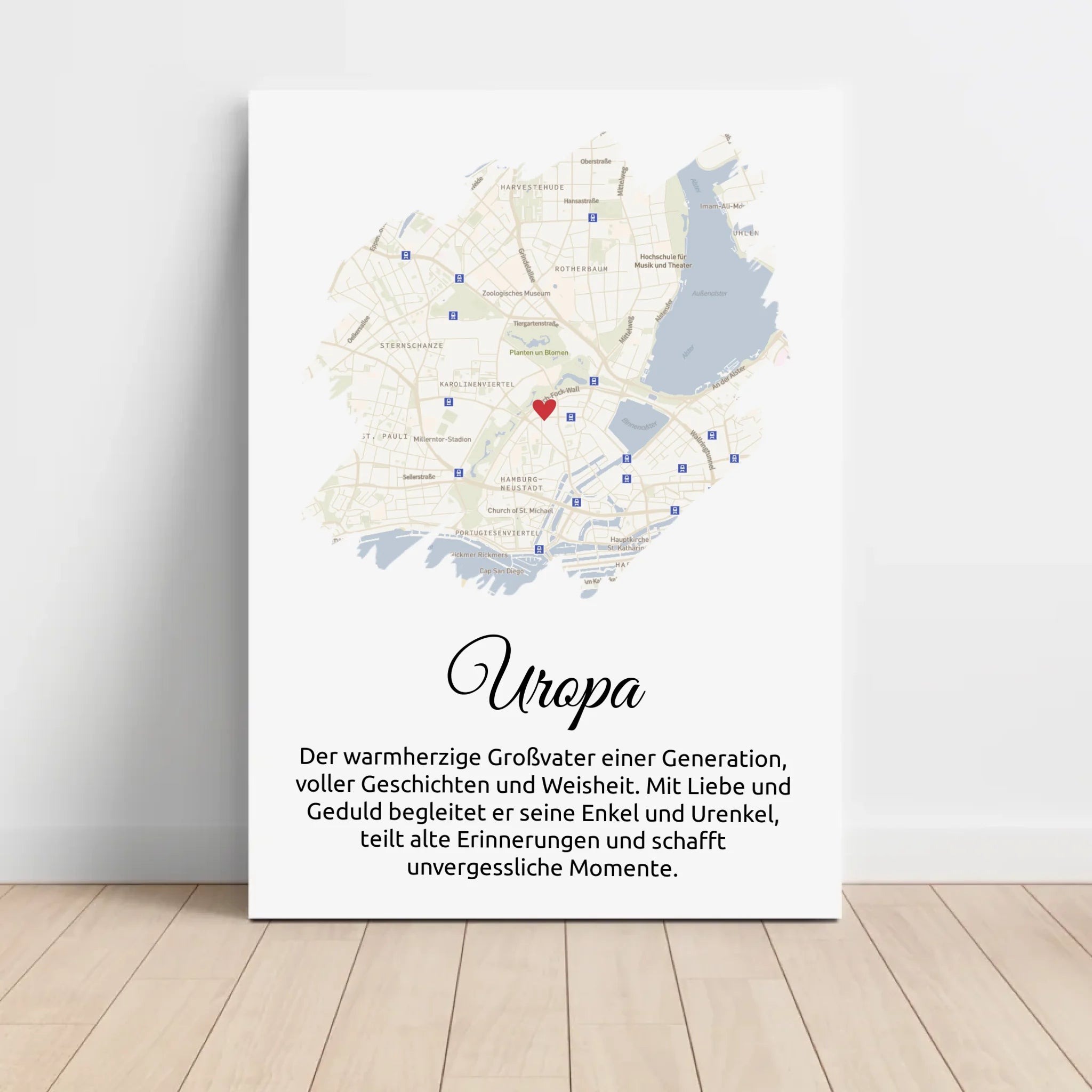 Uropa Geschenk Stadtkarte mit Definition personalisierbar - Cantty