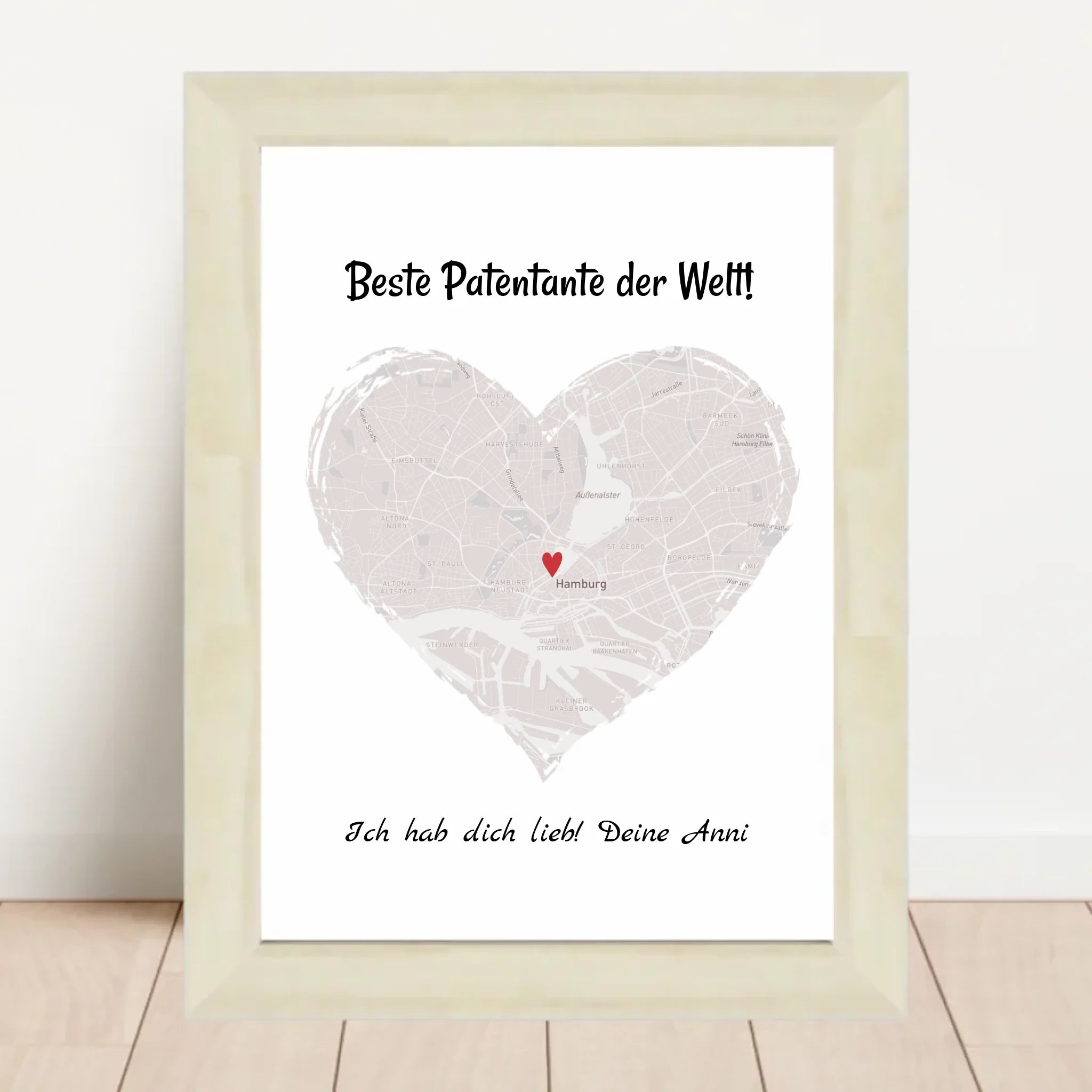 Patentante Geschenk Stadtkarte Poster personalisiert - Cantty