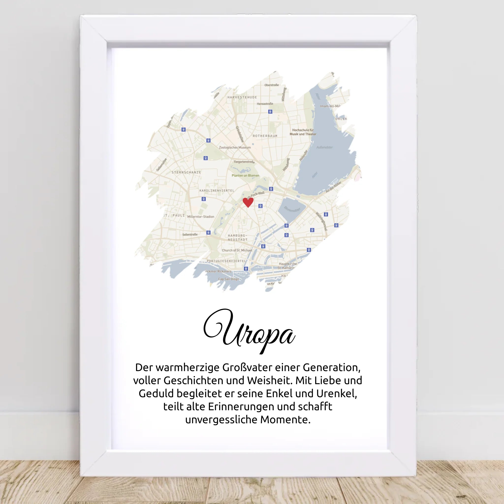 Uropa Geschenk Stadtkarte mit Definition personalisierbar - Cantty