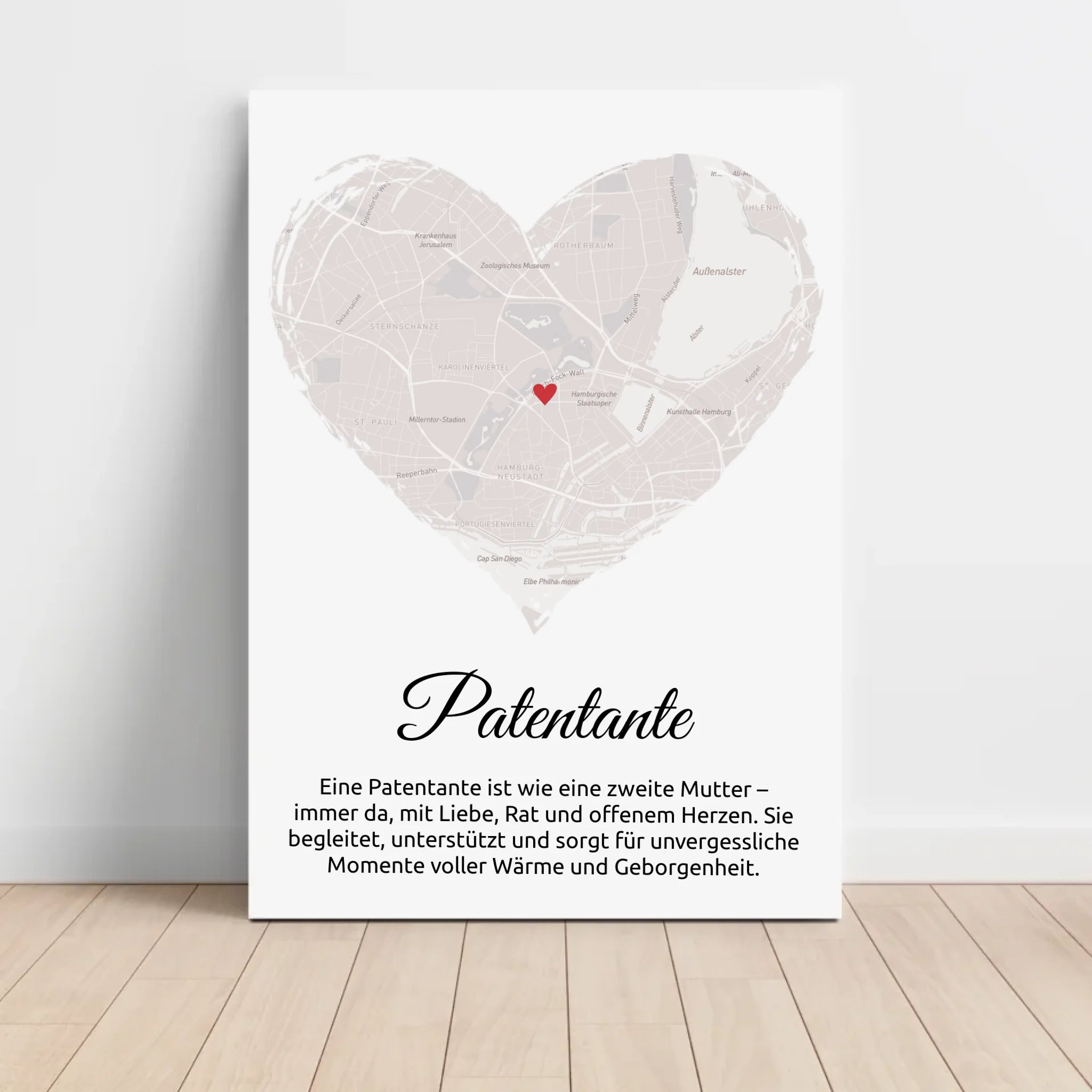 Geschenk für Patentante Stadtkarte Poster personalisierbar - Cantty