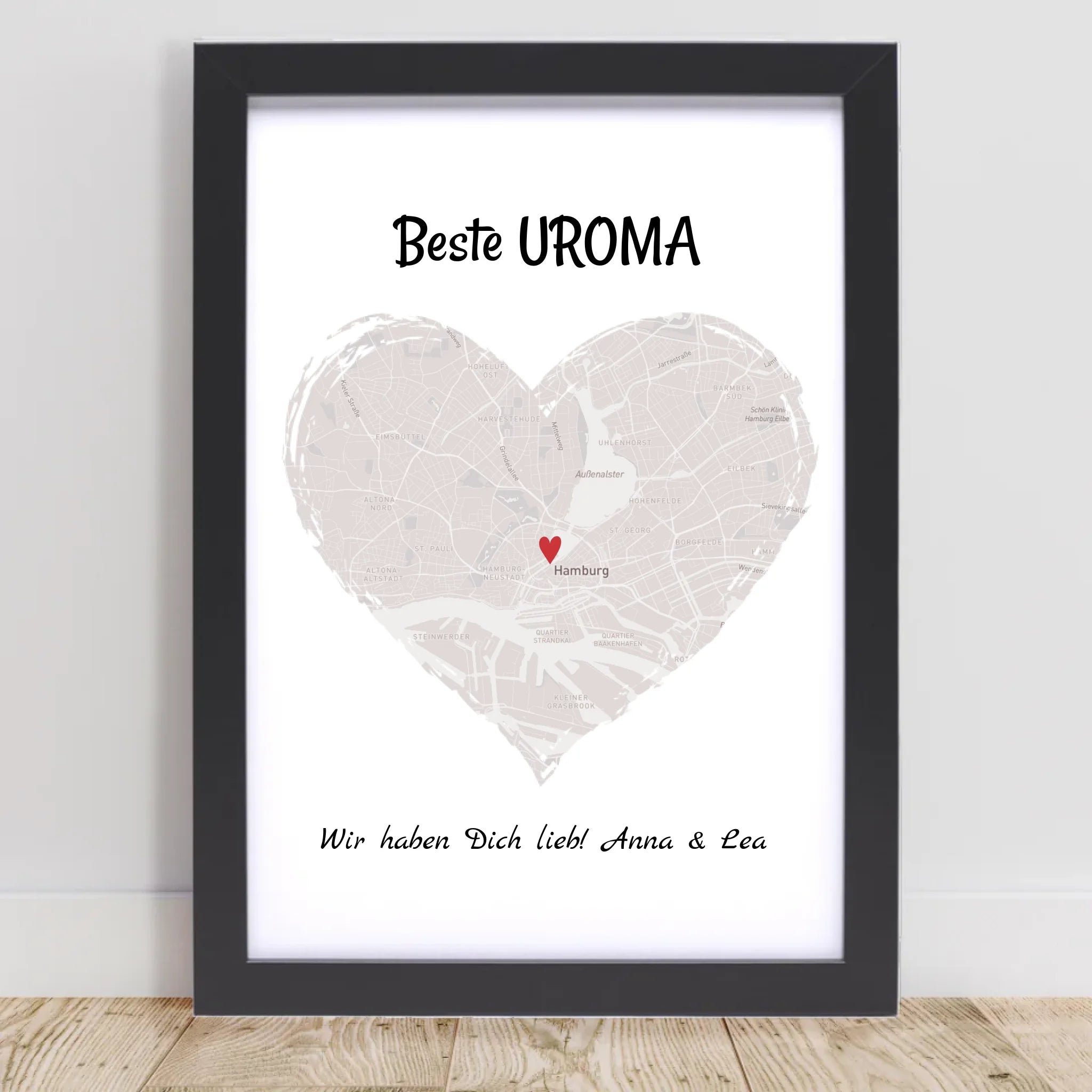Uroma Stadtkarte Herz Geschenk Poster - Cantty