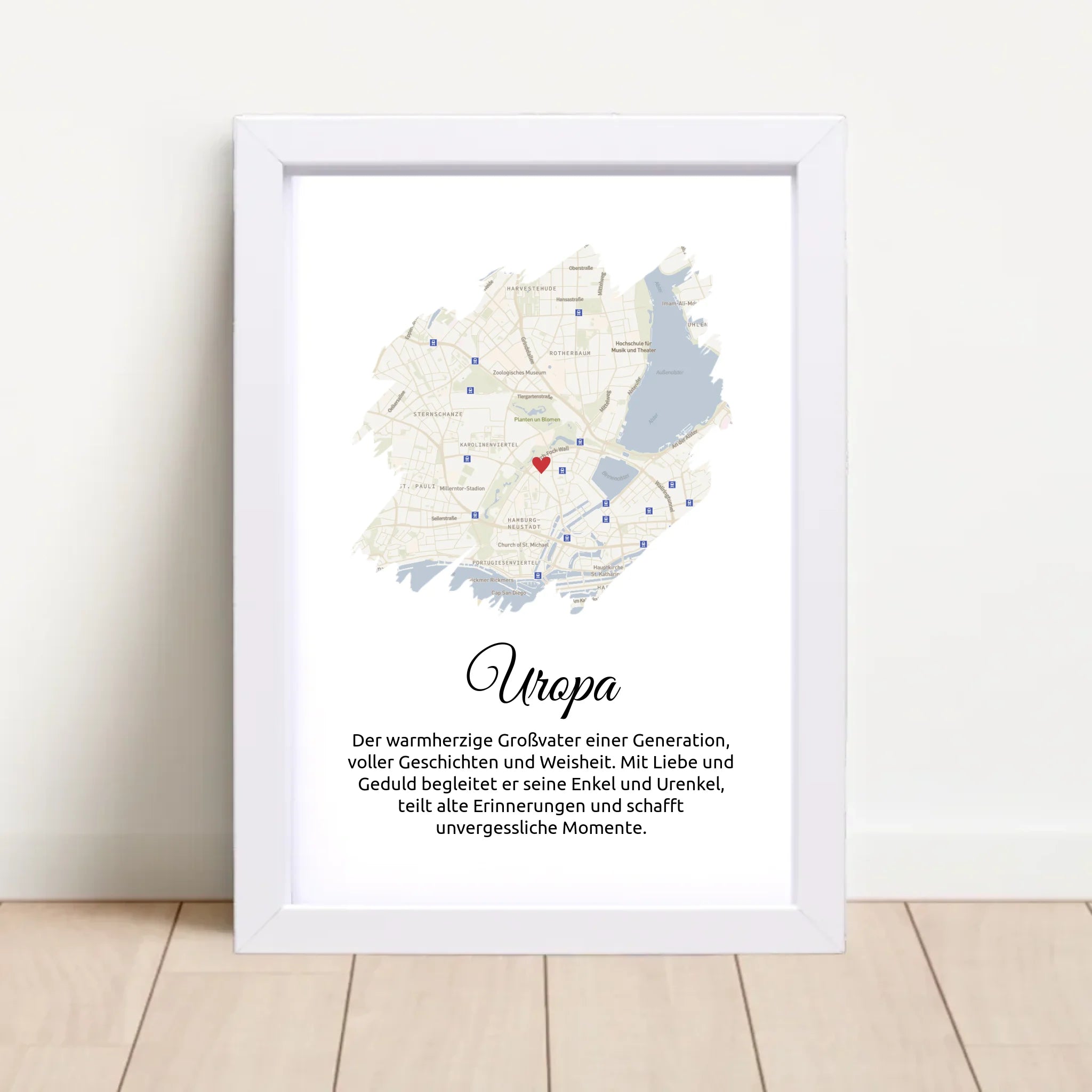 Uropa Geschenk Stadtkarte mit Definition personalisierbar - Cantty