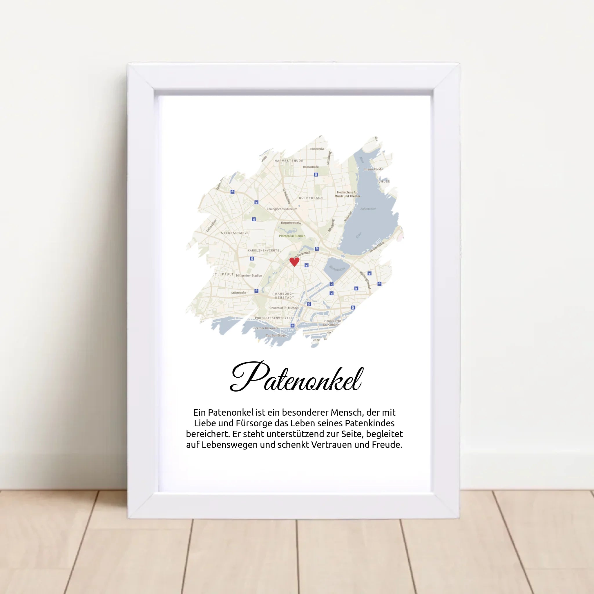 Patenonkel Stadtkarte Poster Geschenk mit Definition - Cantty