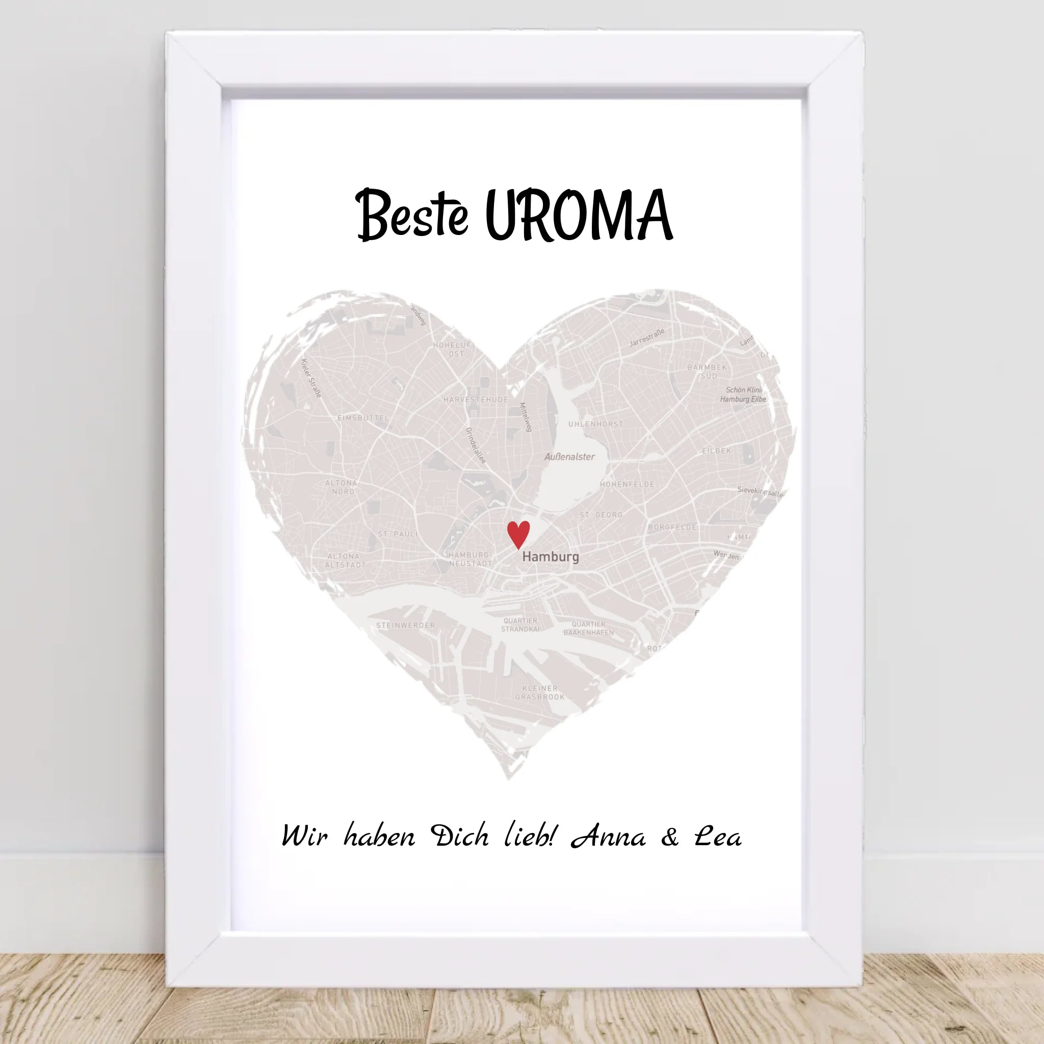 Uroma Stadtkarte Herz Geschenk Poster - Cantty