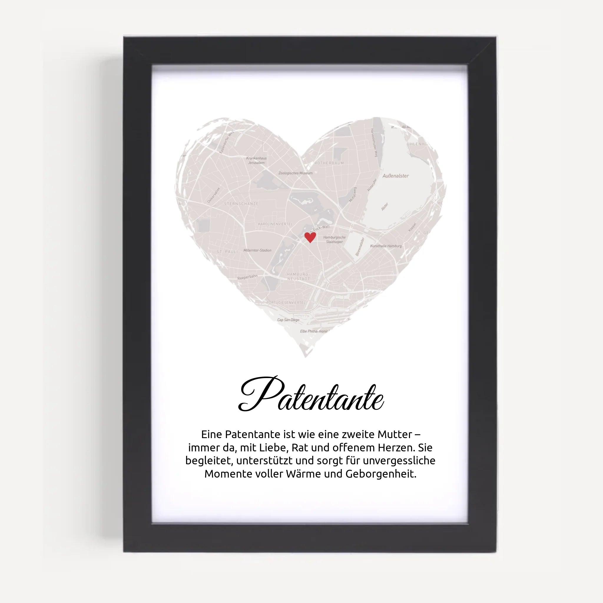 Geschenk für Patentante Stadtkarte Poster personalisierbar - Cantty