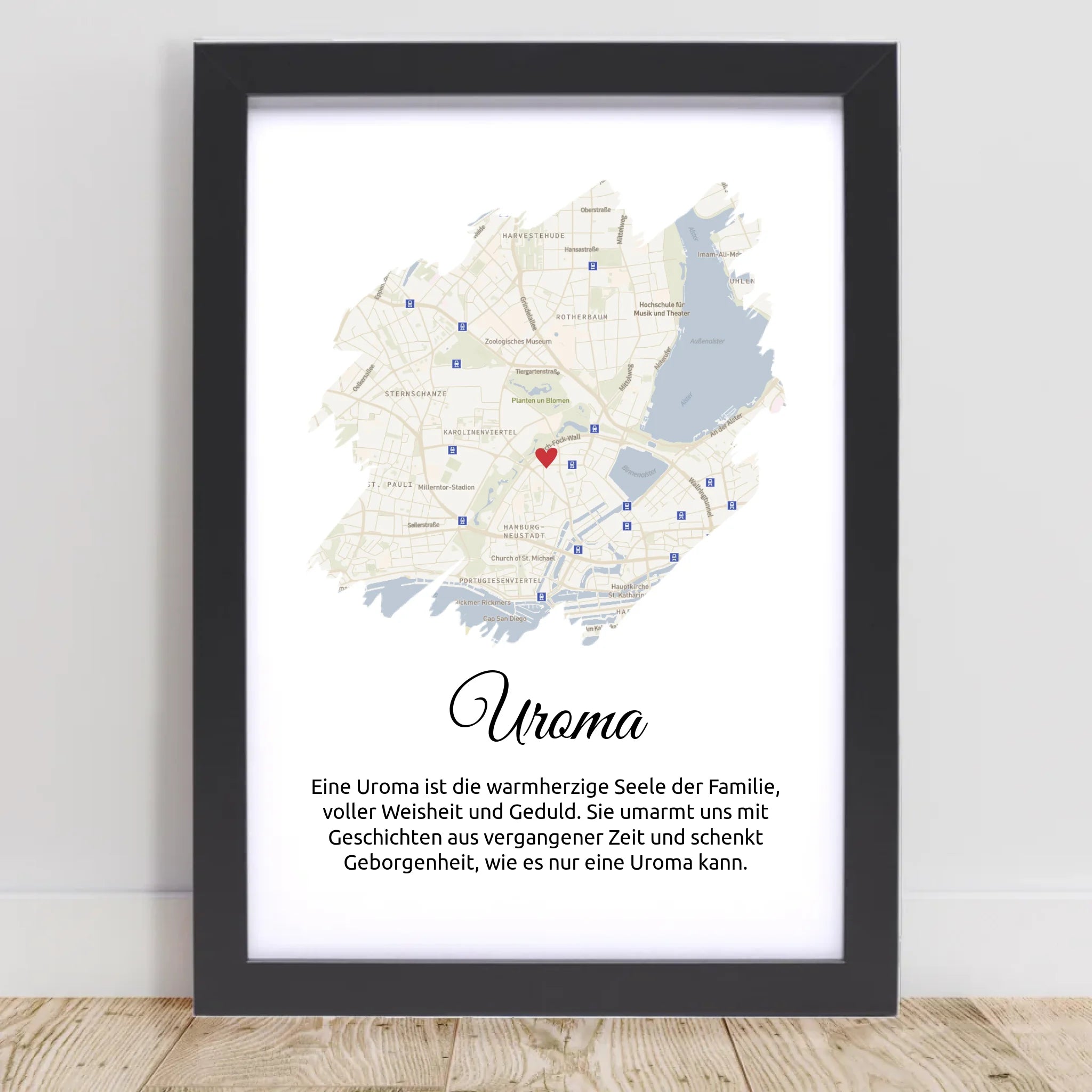 Stadtkarte Geschenk für Uroma mit Definition personalisierbar - Cantty