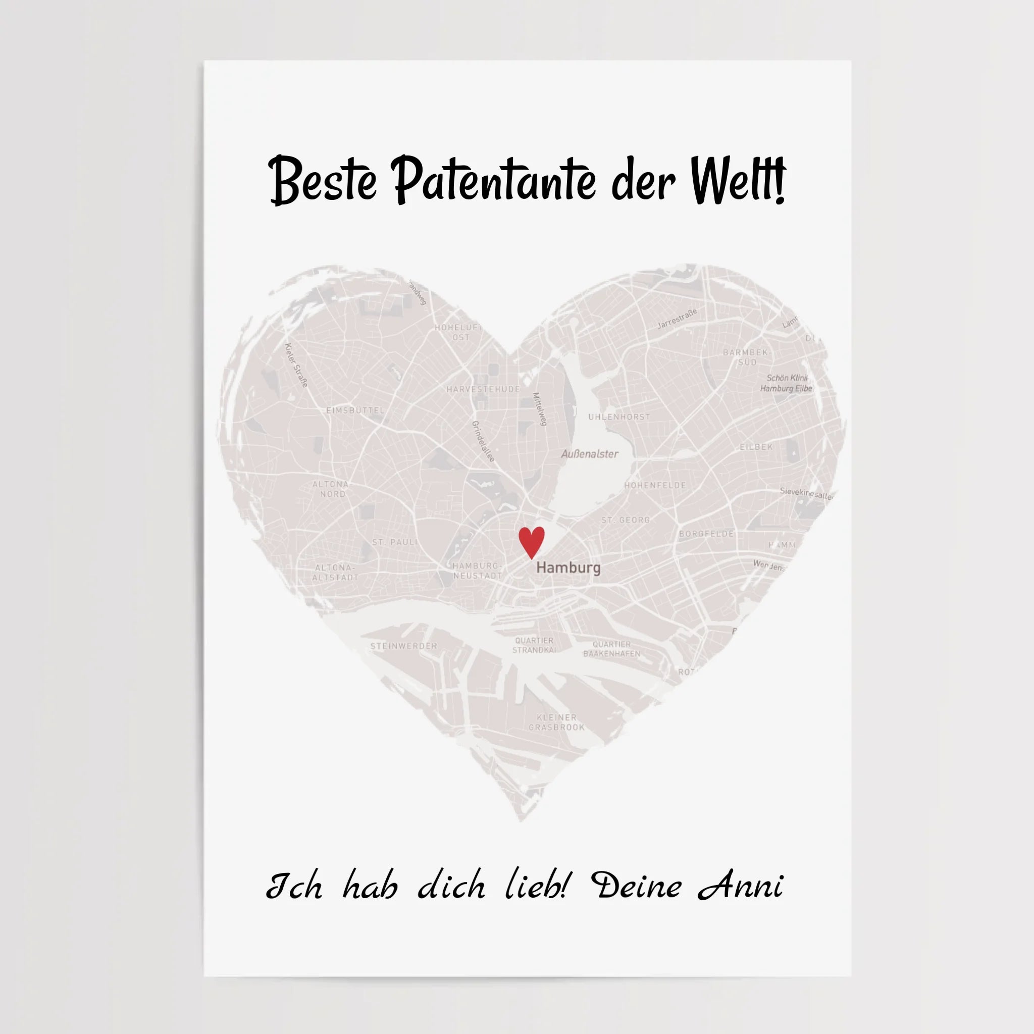 Patentante Geschenk Stadtkarte Poster personalisiert - Cantty