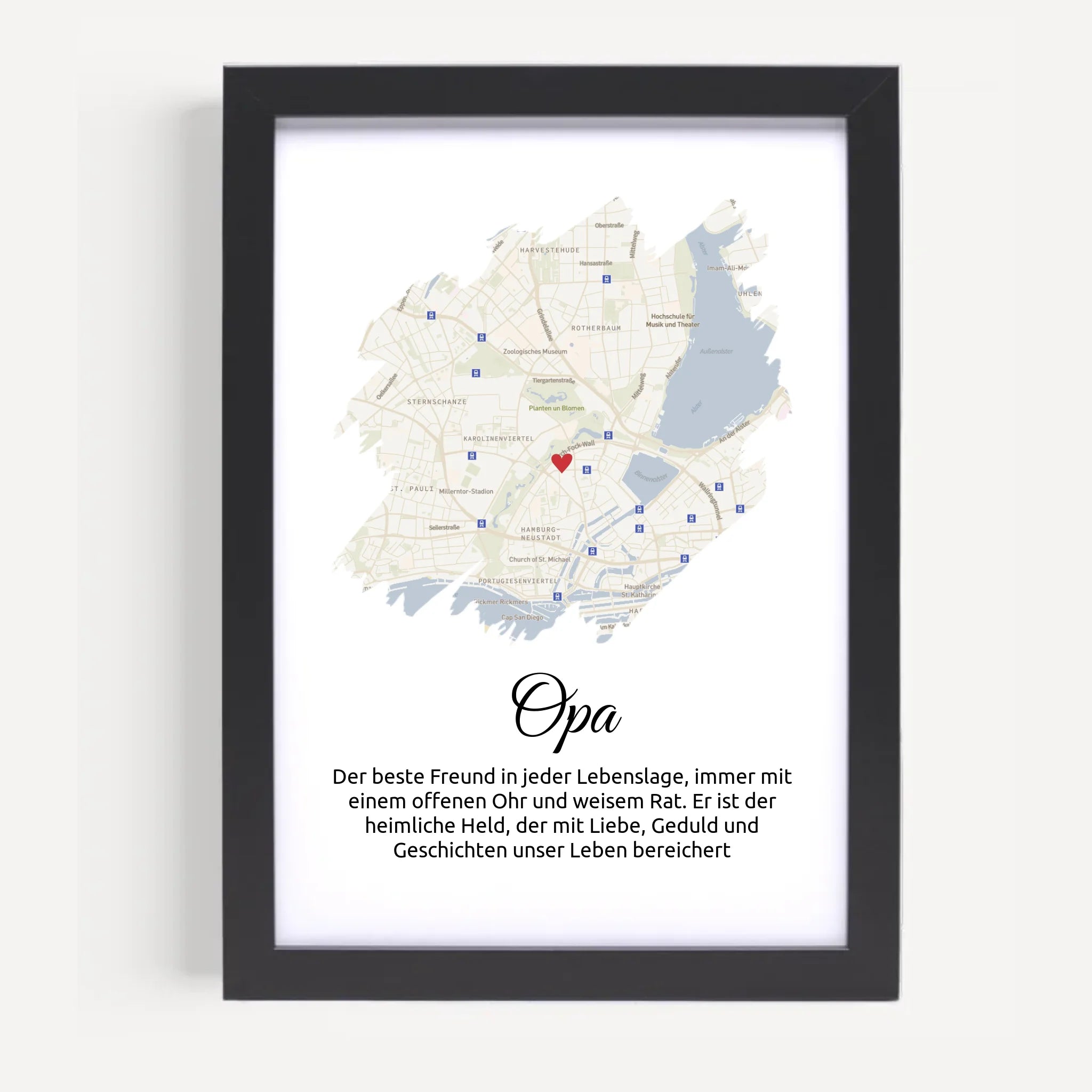 Opa Geschenk Stadtkarte mit Definition personalisierbar - Cantty
