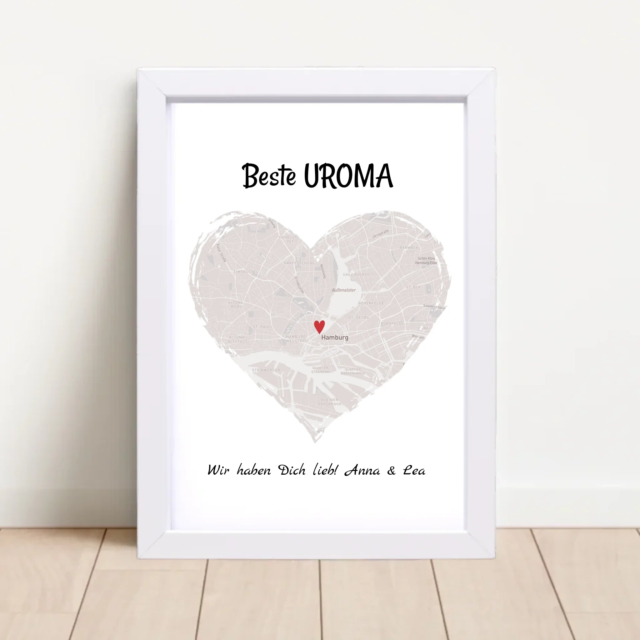 Uroma Stadtkarte Herz Geschenk Poster - Cantty