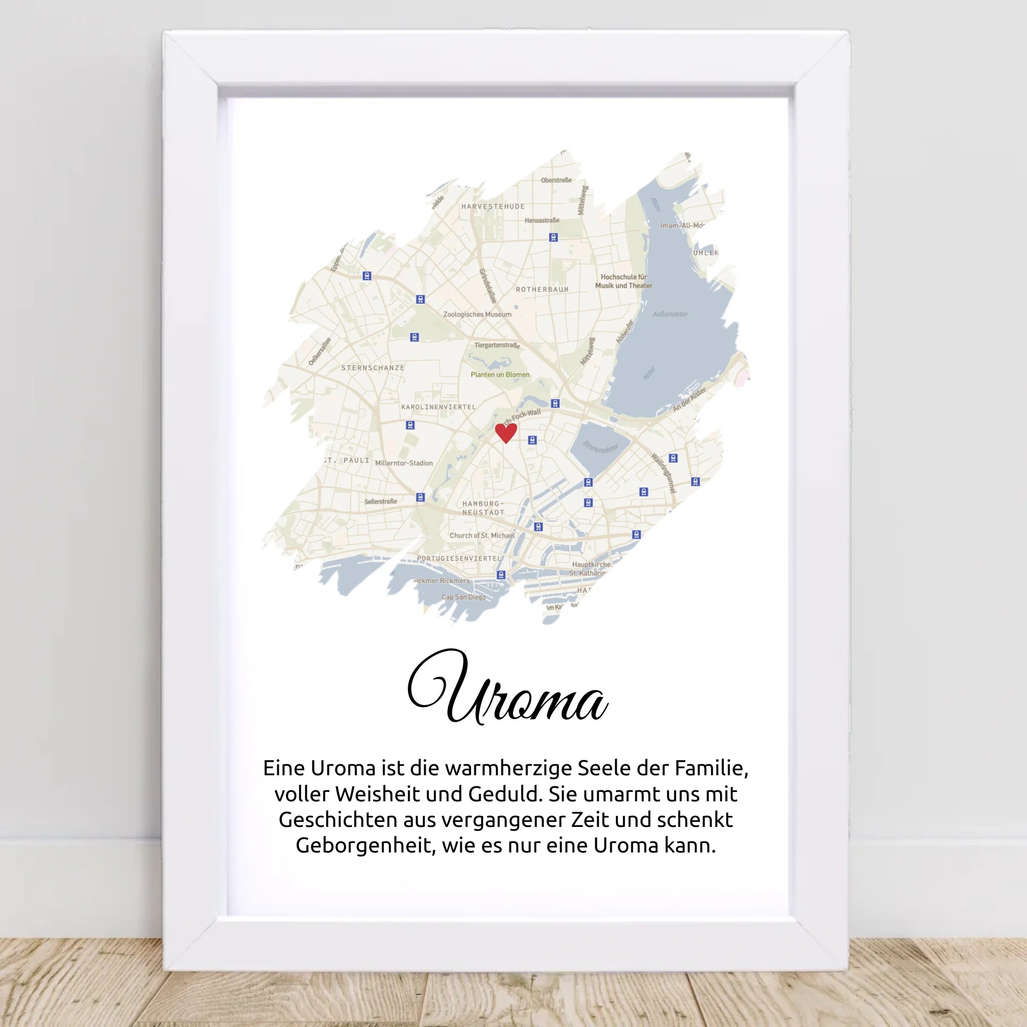 Stadtkarte Geschenk für Uroma mit Definition personalisierbar - Cantty