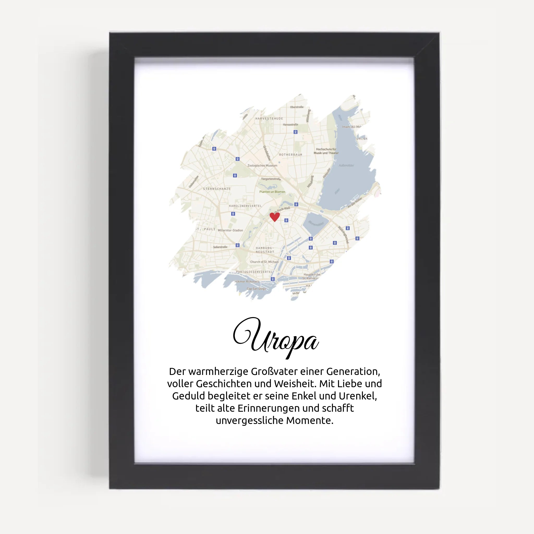 Uropa Geschenk Stadtkarte mit Definition personalisierbar - Cantty