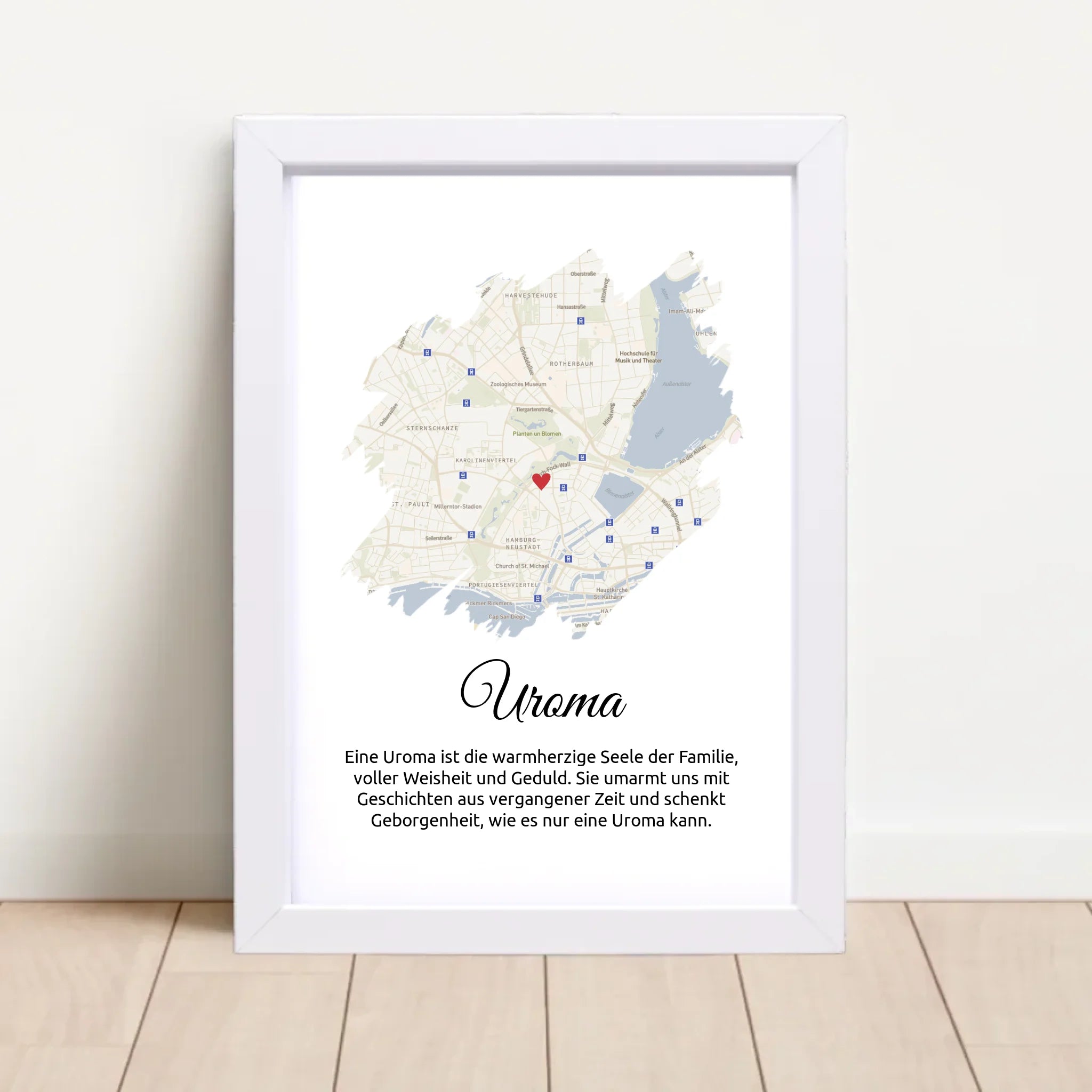 Stadtkarte Geschenk für Uroma mit Definition personalisierbar - Cantty