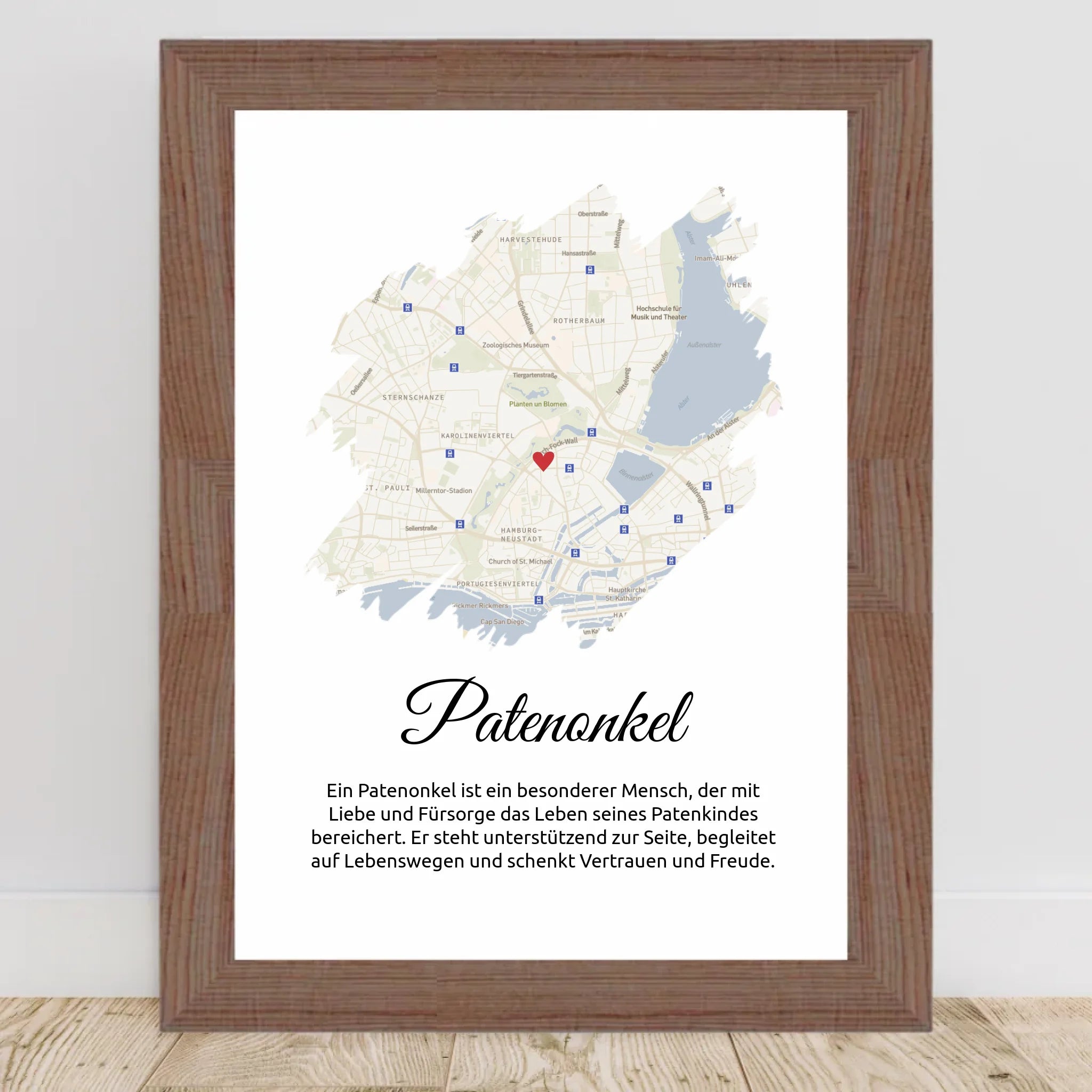 Stadtkarte Geschenk für Patentante mit Definition personalisierbar - Cantty