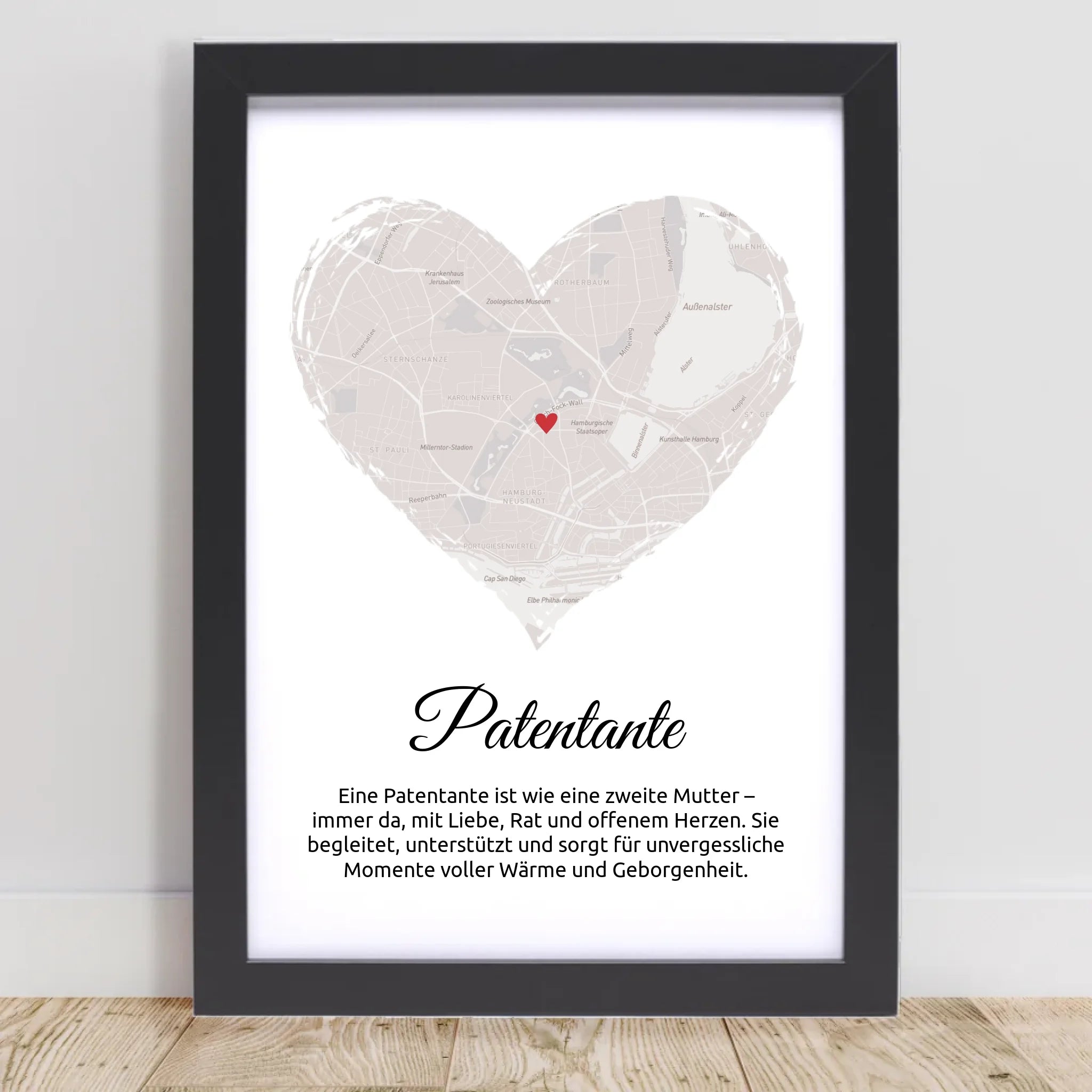 Geschenk für Patentante Stadtkarte Poster personalisierbar - Cantty