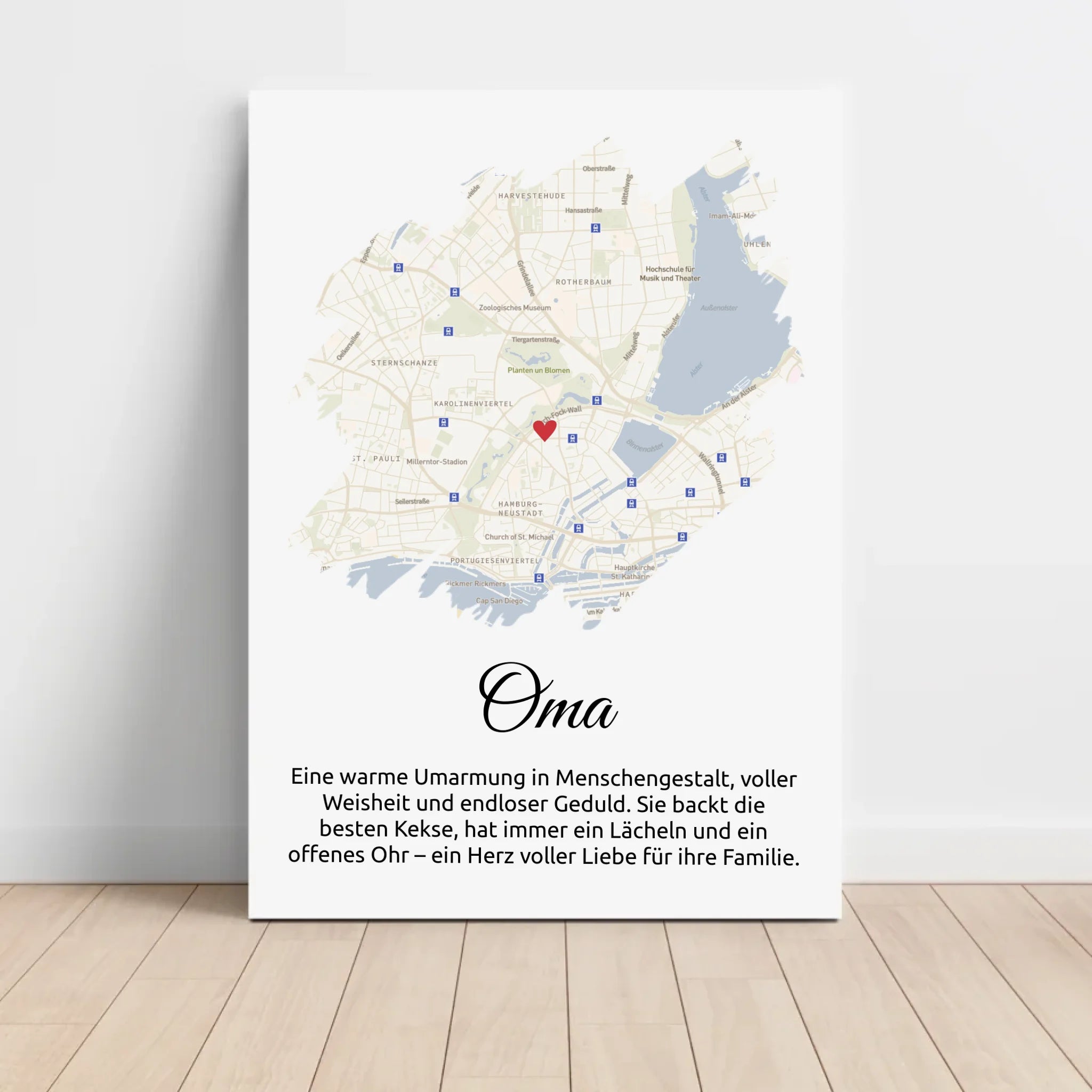 Oma Geschenk Stadtkarte Poster mit Definition personalisierbar - Cantty