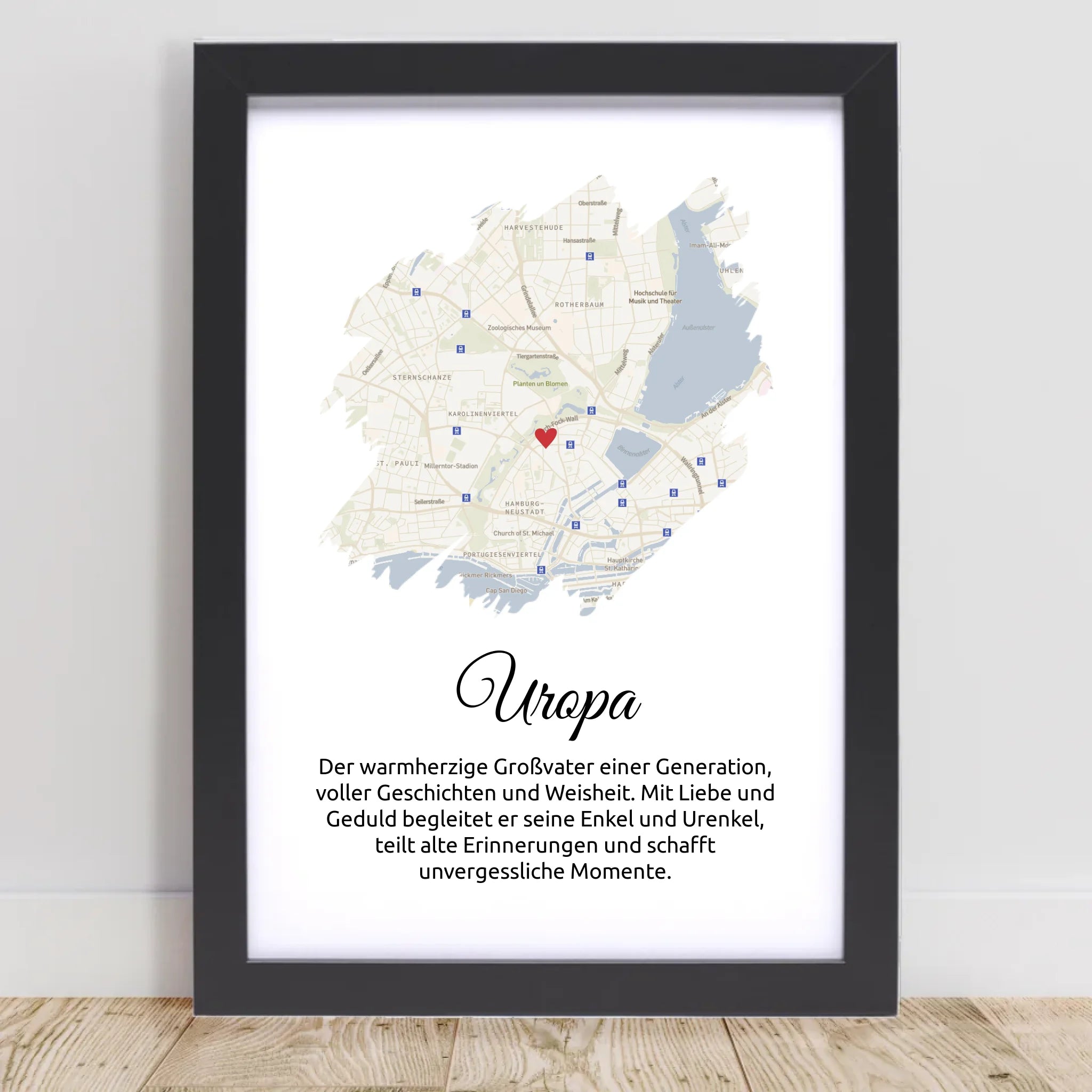 Uropa Geschenk Stadtkarte mit Definition personalisierbar - Cantty