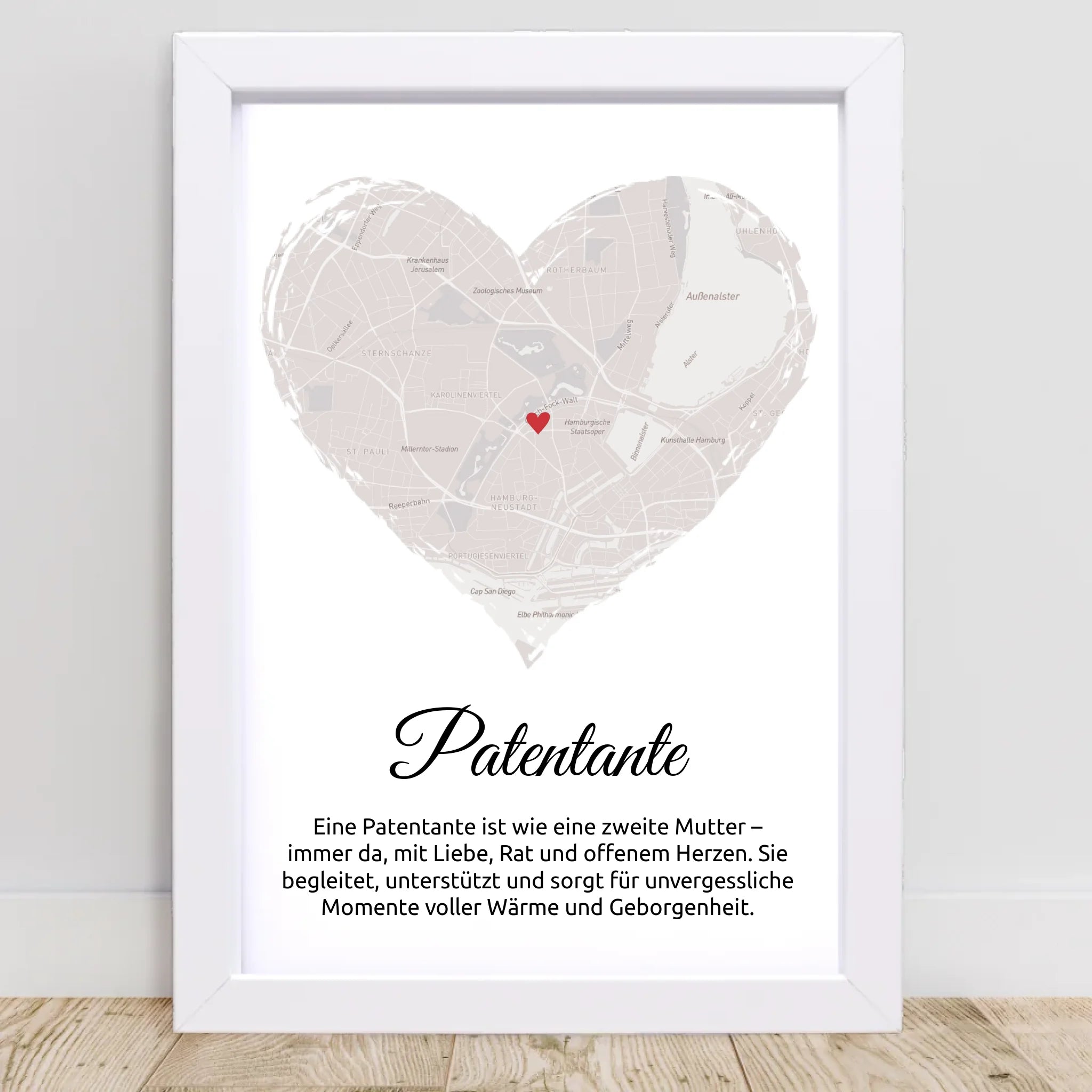 Geschenk für Patentante Stadtkarte Poster personalisierbar - Cantty