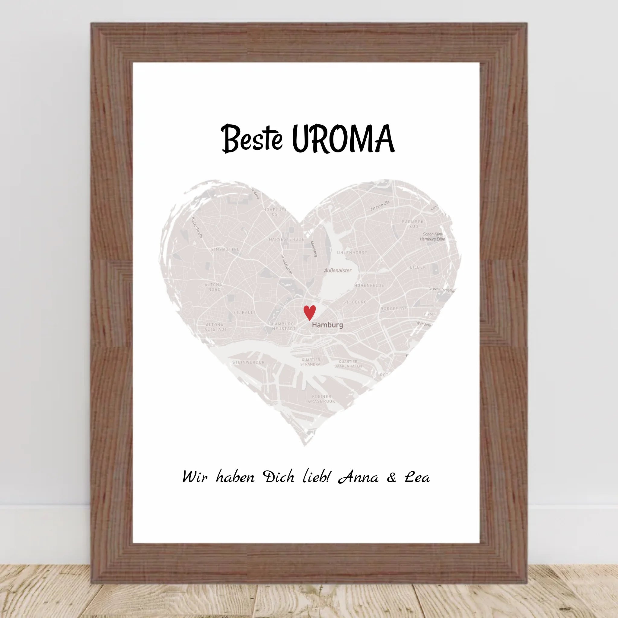 Uroma Stadtkarte Herz Geschenk Poster - Cantty