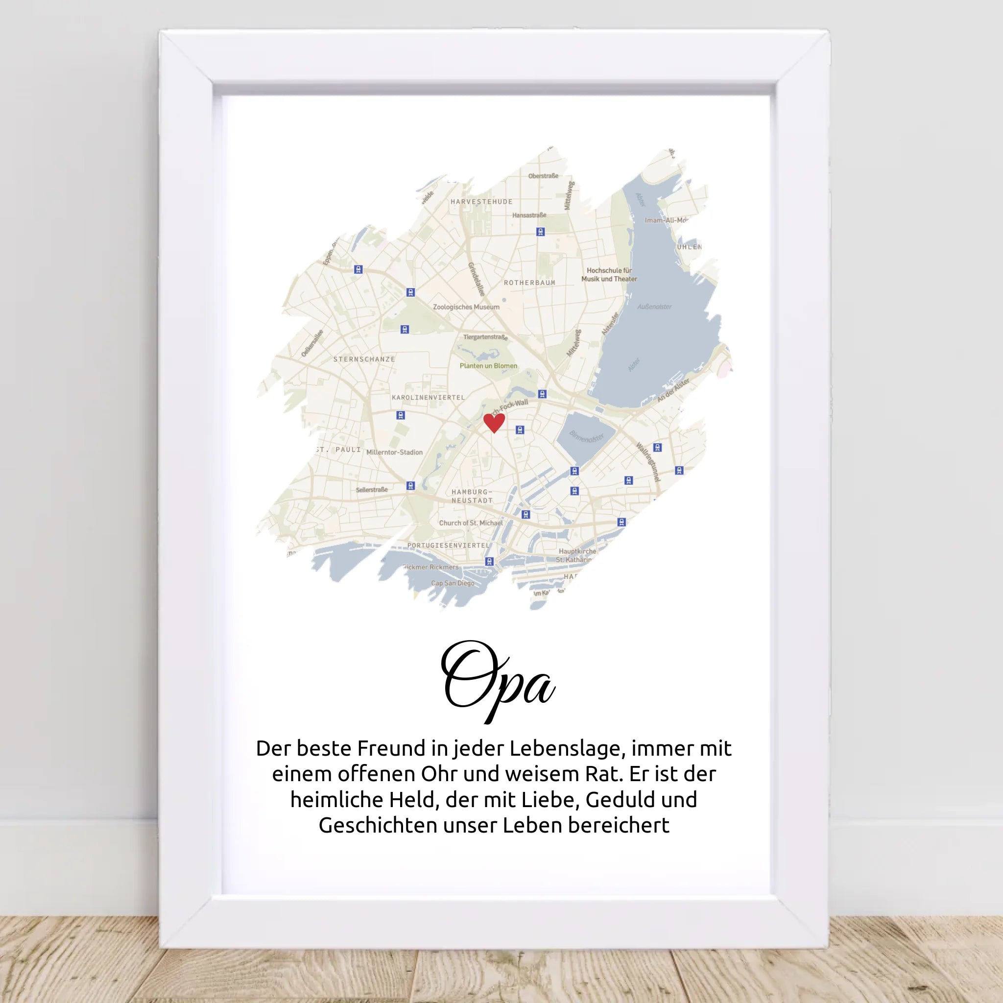 Opa Geschenk Stadtkarte mit Definition personalisierbar - Cantty