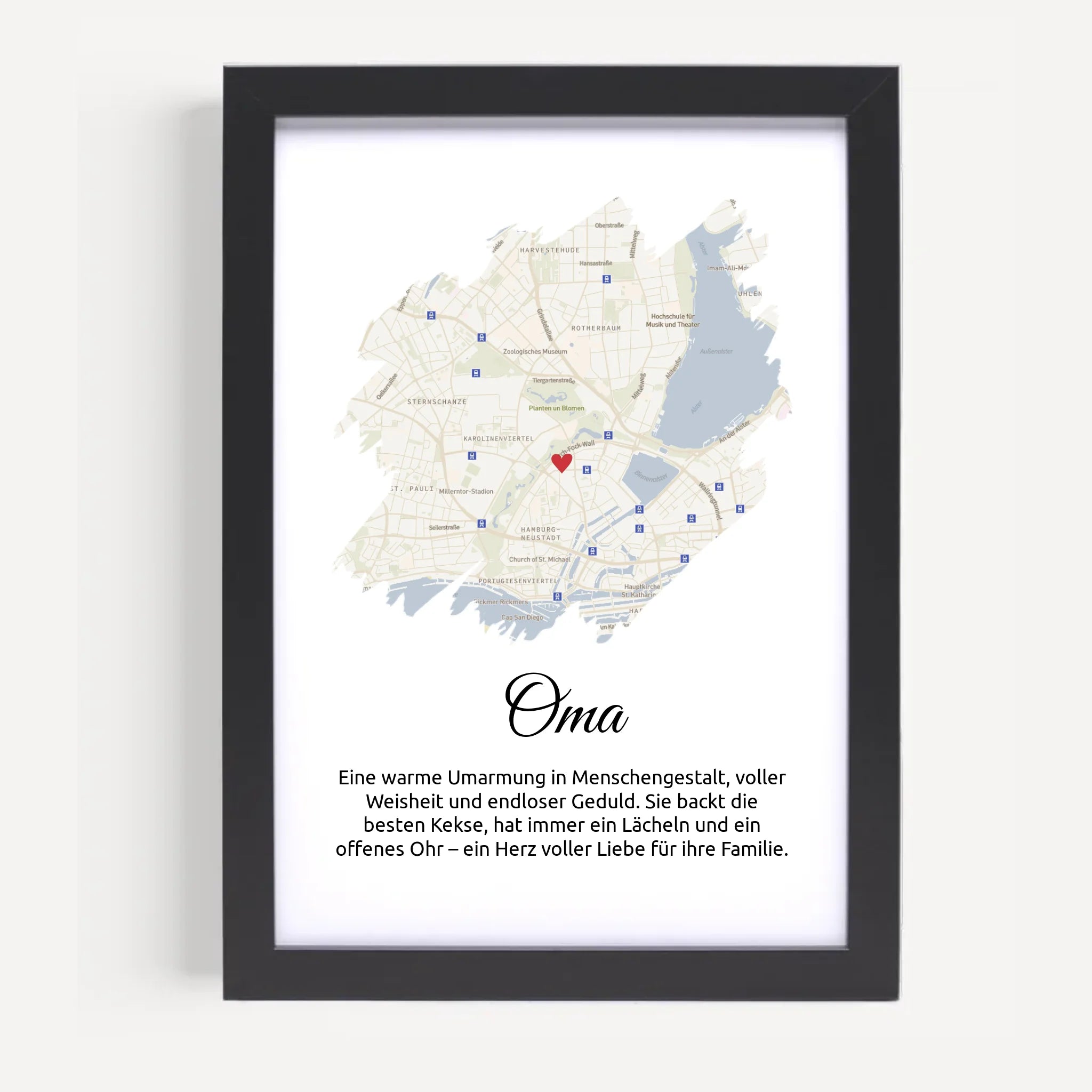 Oma Geschenk Stadtkarte Poster mit Definition personalisierbar - Cantty
