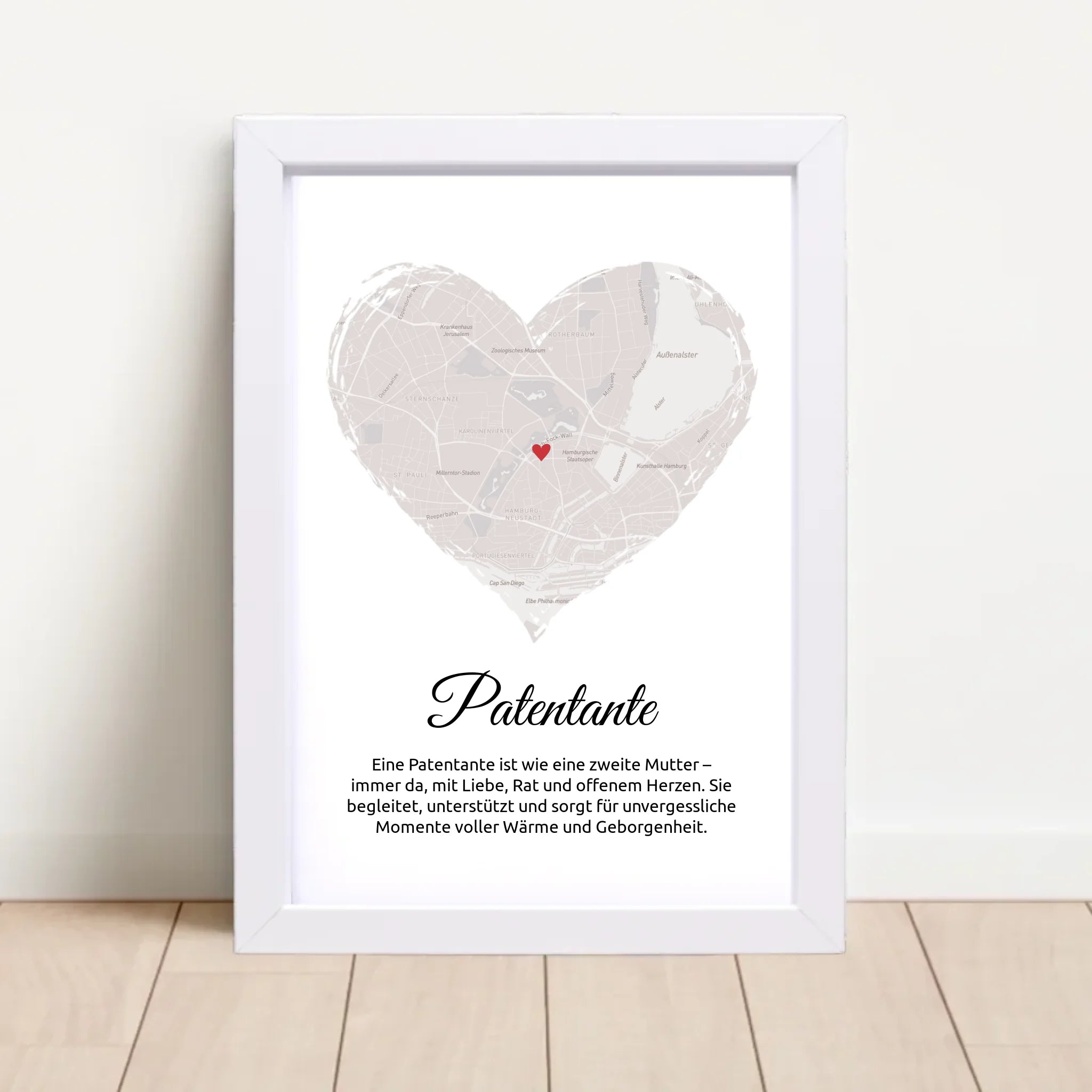 Geschenk für Patentante Stadtkarte Poster personalisierbar - Cantty