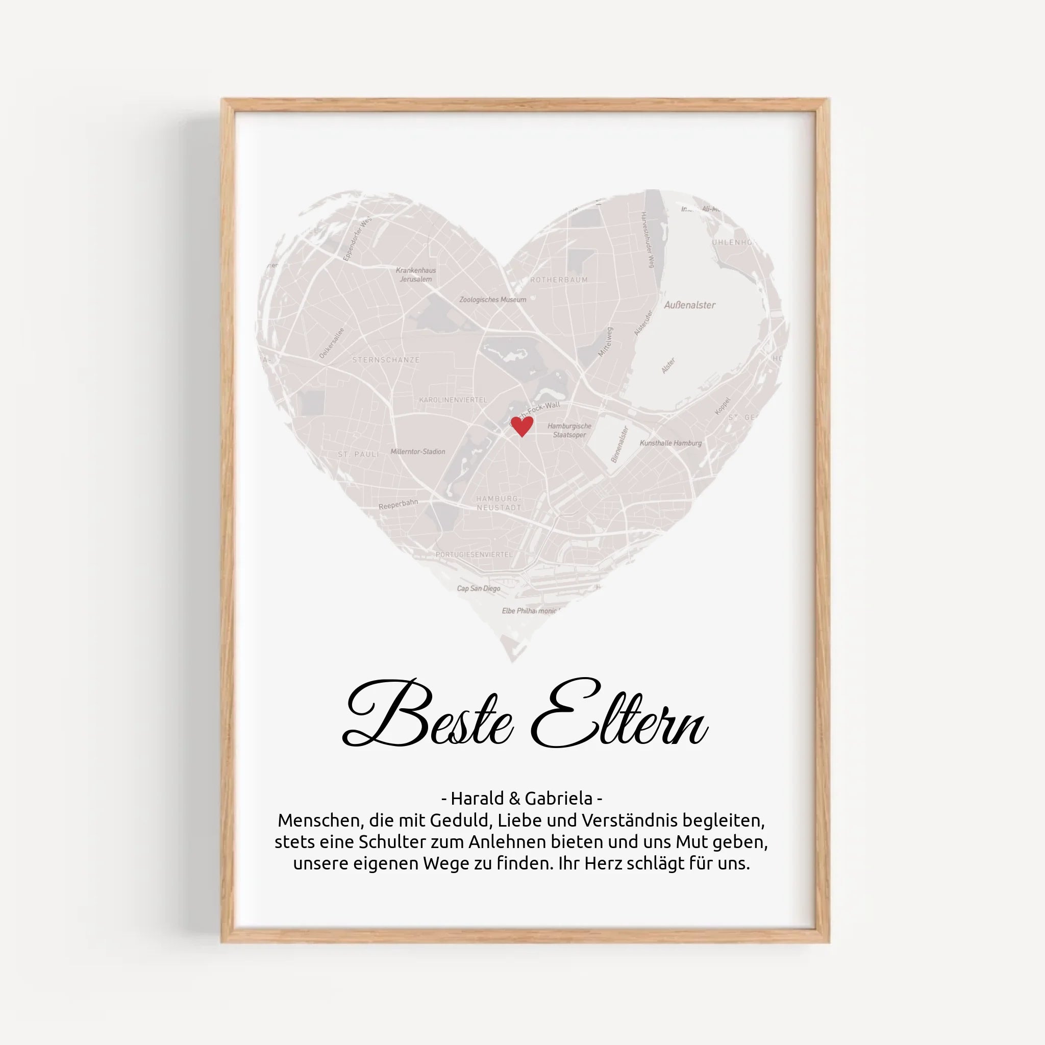 Weihnachtsgeschenk für Eltern Stadtplan Poster personalisierbar - Cantty