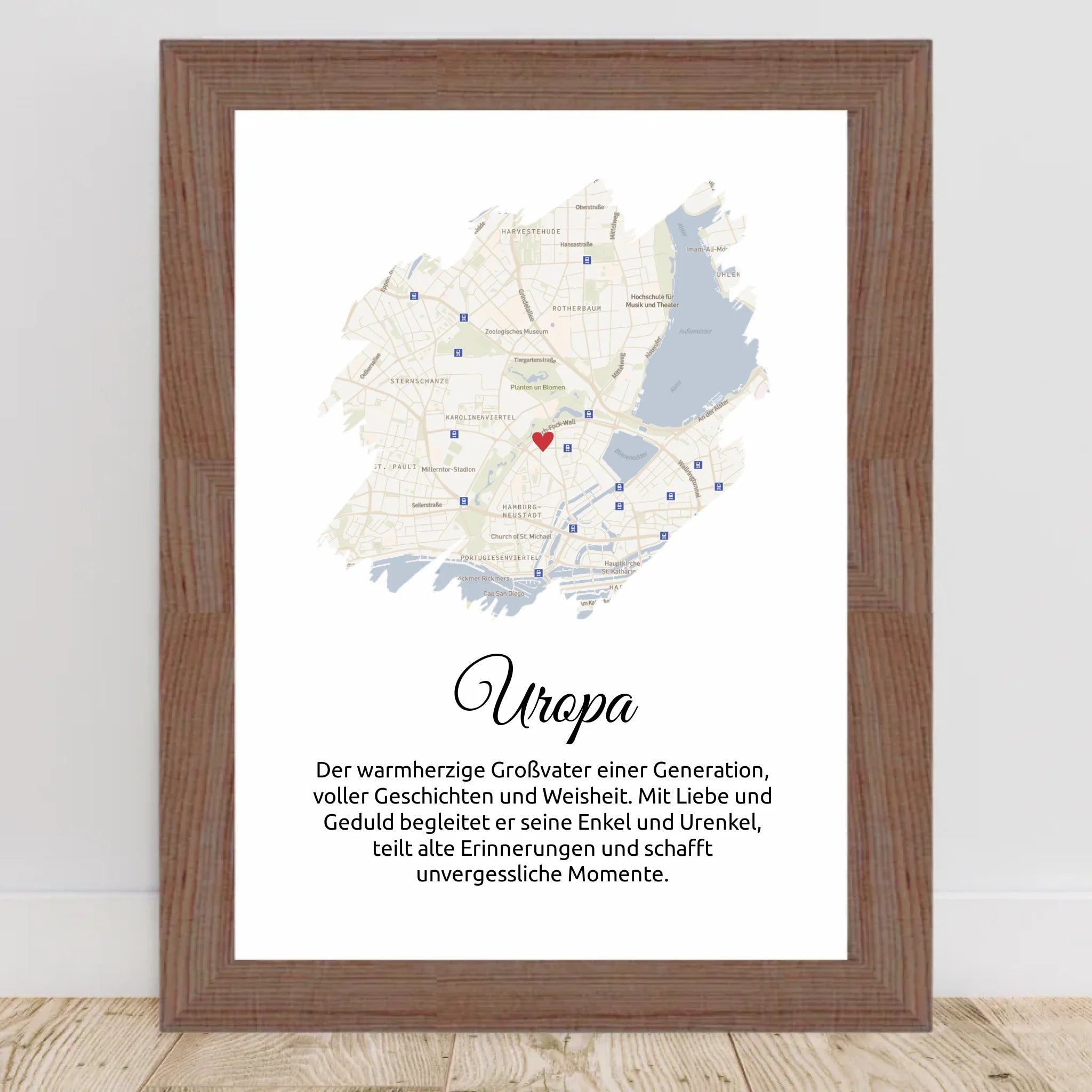 Uropa Geschenk Stadtkarte mit Definition personalisierbar - Cantty