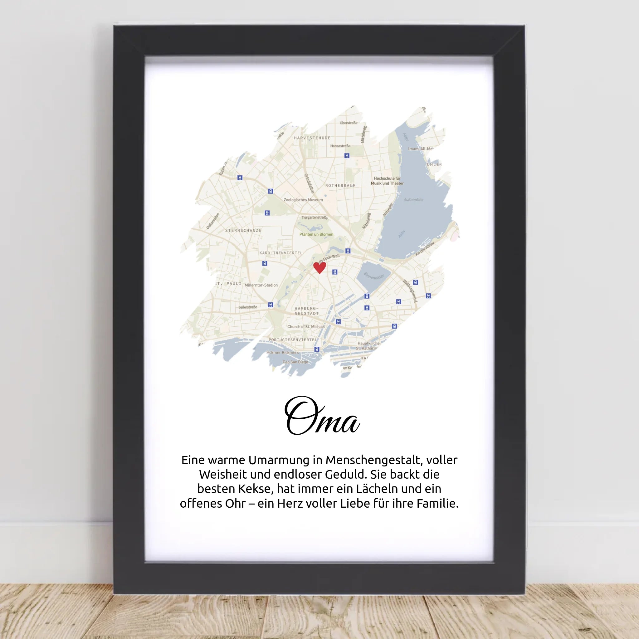 Oma Geschenk Stadtkarte Poster mit Definition personalisierbar - Cantty