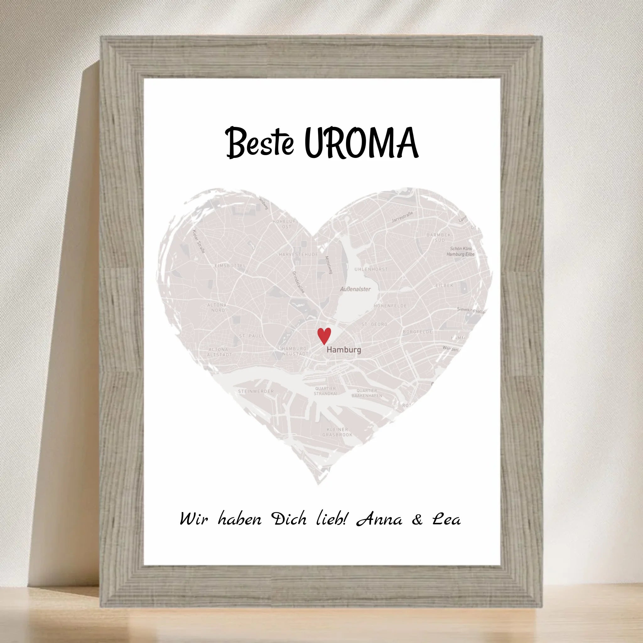 Uroma Stadtkarte Herz Geschenk Poster - Cantty