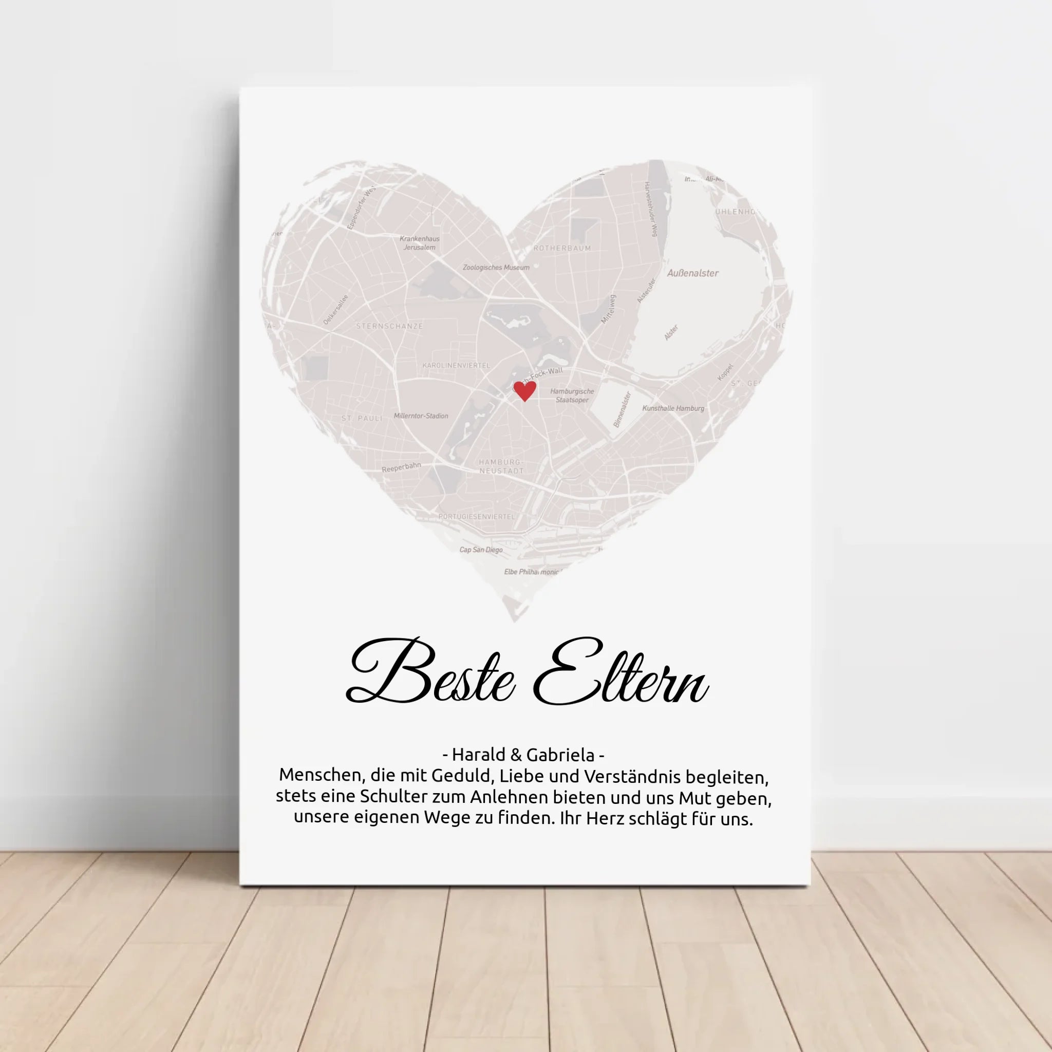 Weihnachtsgeschenk für Eltern Stadtplan Poster personalisierbar - Cantty