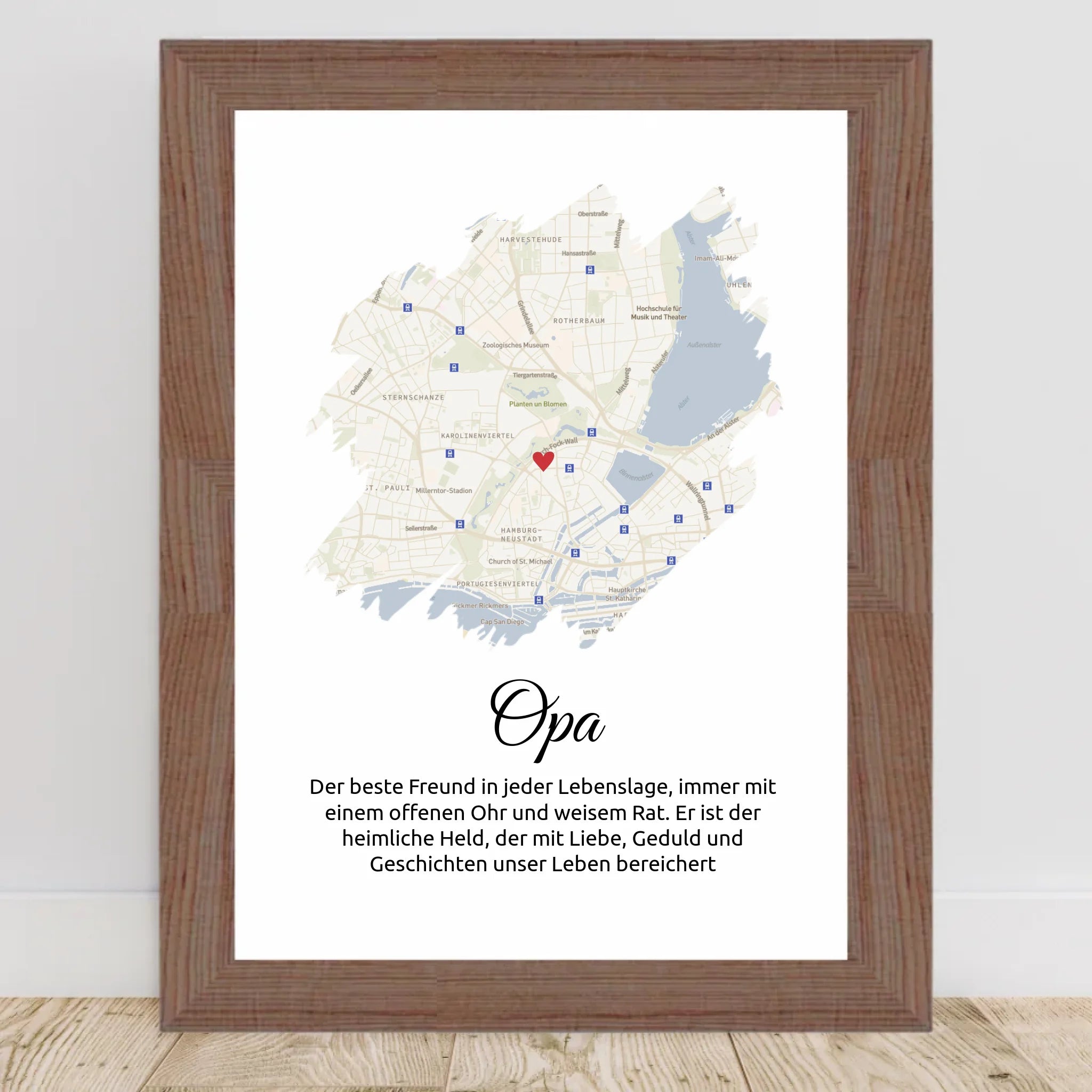 Opa Geschenk Stadtkarte mit Definition personalisierbar - Cantty