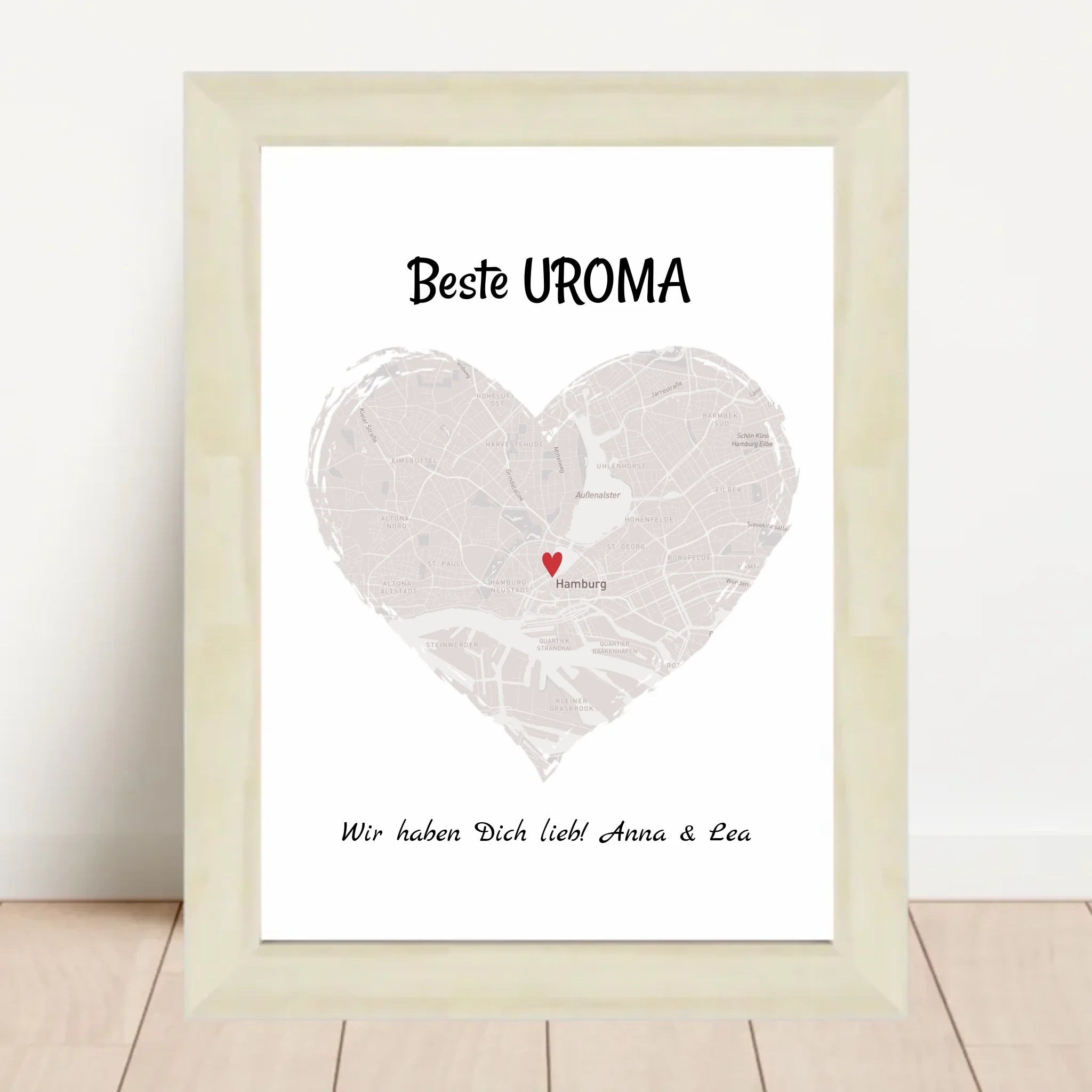 Uroma Stadtkarte Herz Geschenk Poster - Cantty