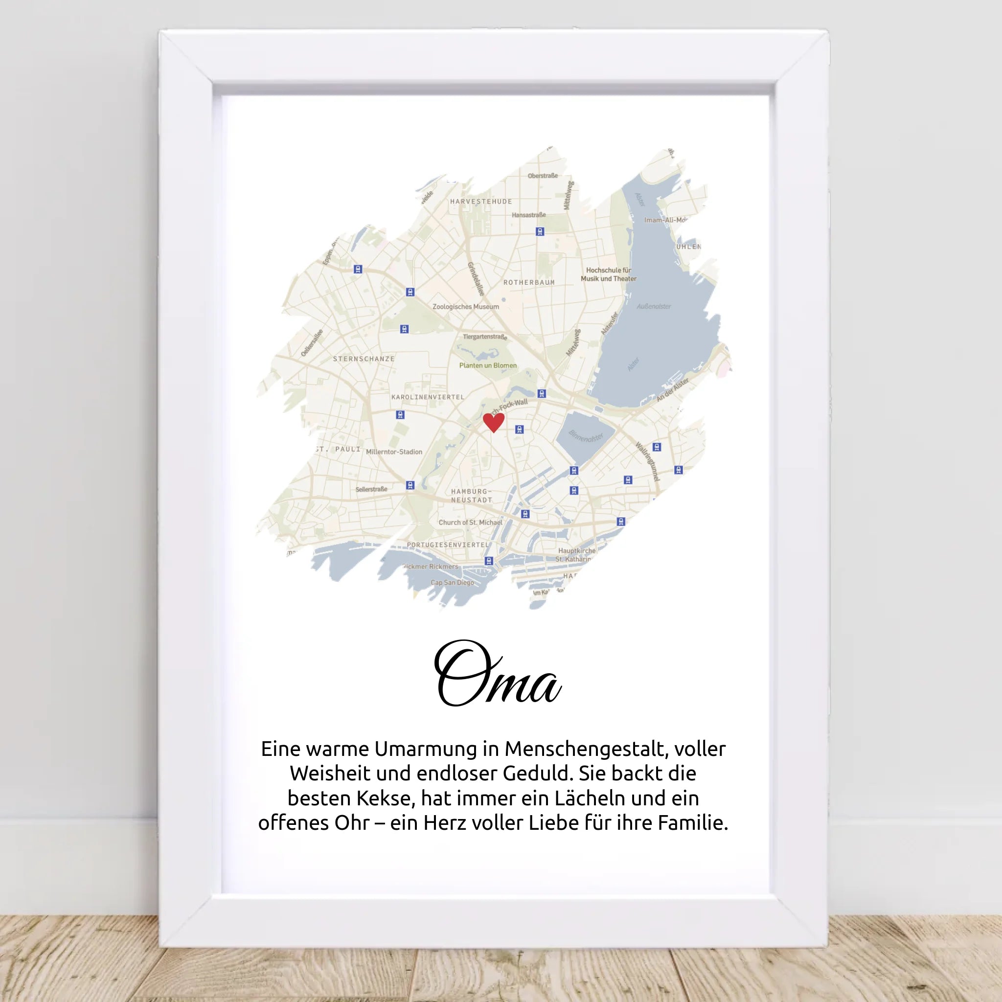 Oma Geschenk Stadtkarte Poster mit Definition personalisierbar - Cantty