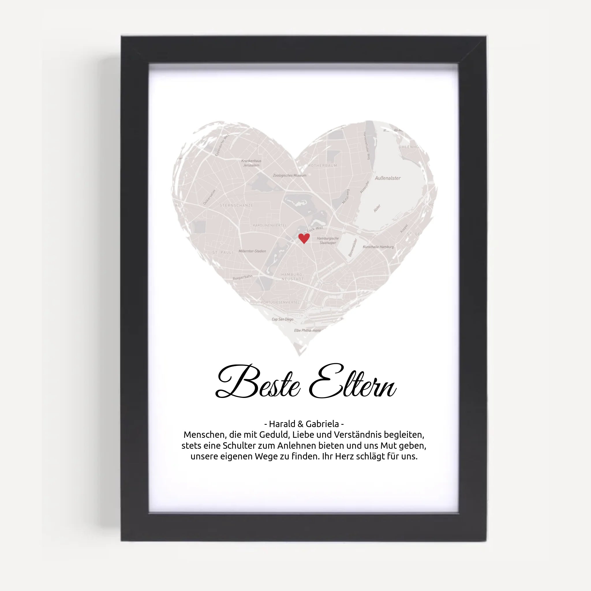 Weihnachtsgeschenk für Eltern Stadtplan Poster personalisierbar - Cantty