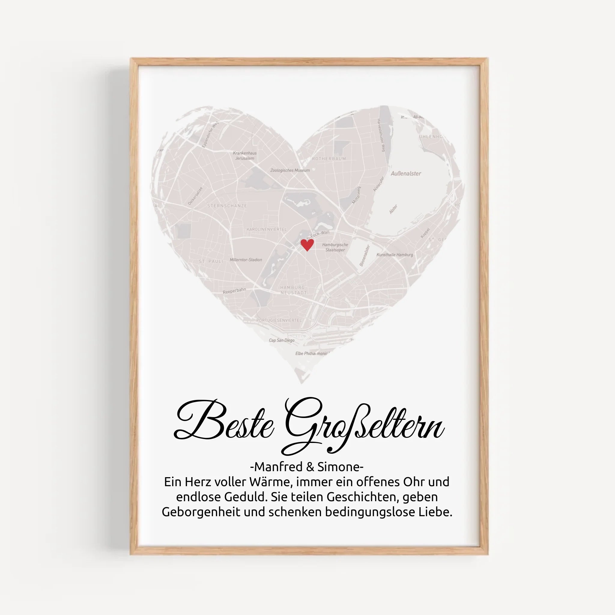 Geschenk für Großeltern Weihnachten Stadtkarte personaisierbar - Cantty