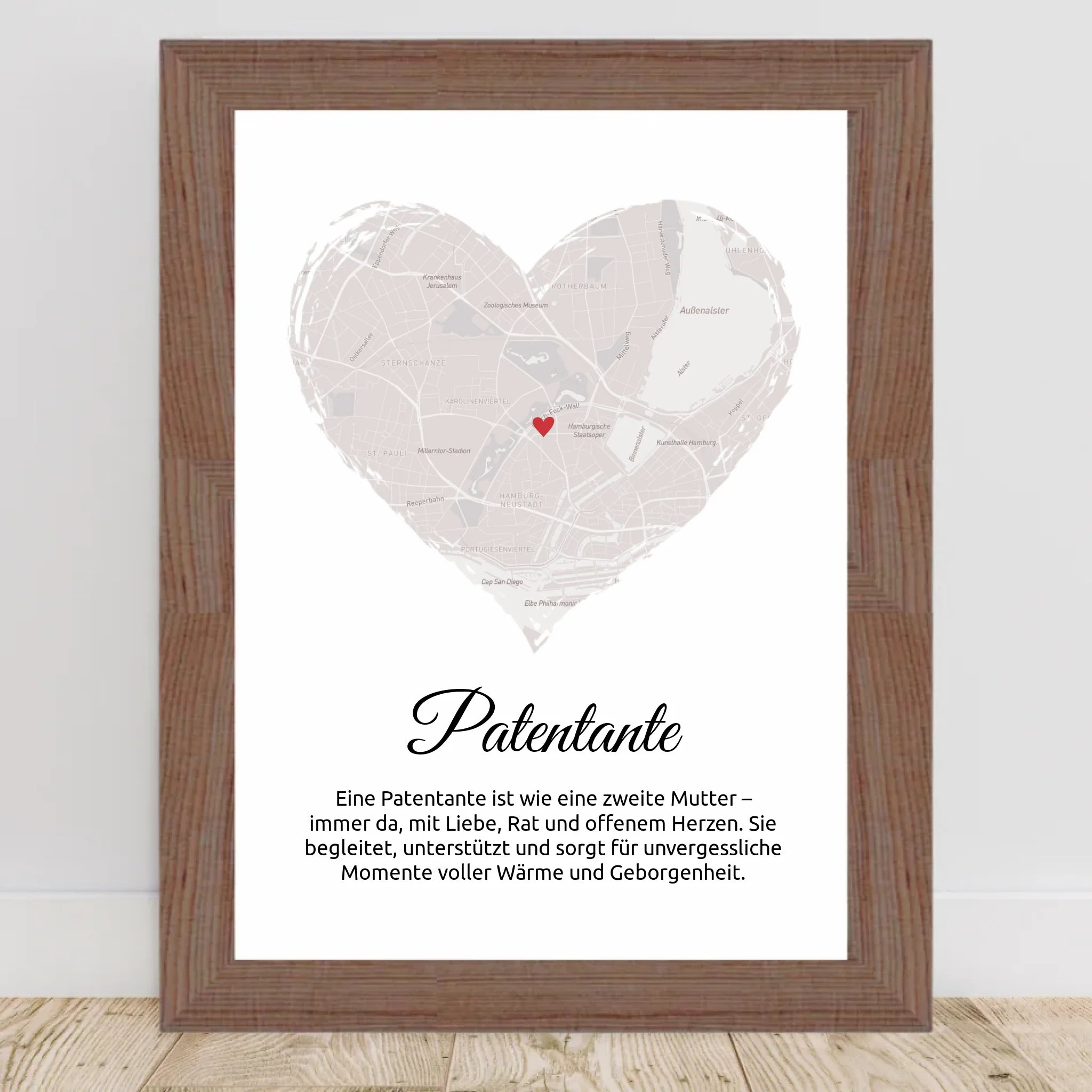 Geschenk für Patentante Stadtkarte Poster personalisierbar - Cantty