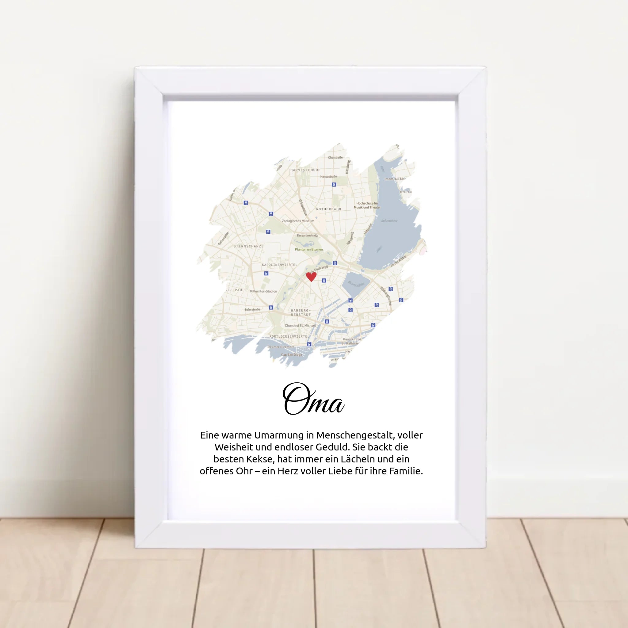 Oma Geschenk Stadtkarte Poster mit Definition personalisierbar - Cantty