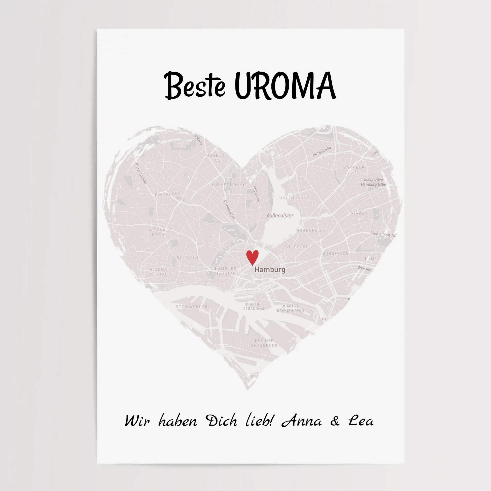Uroma Stadtkarte Herz Geschenk Poster - Cantty