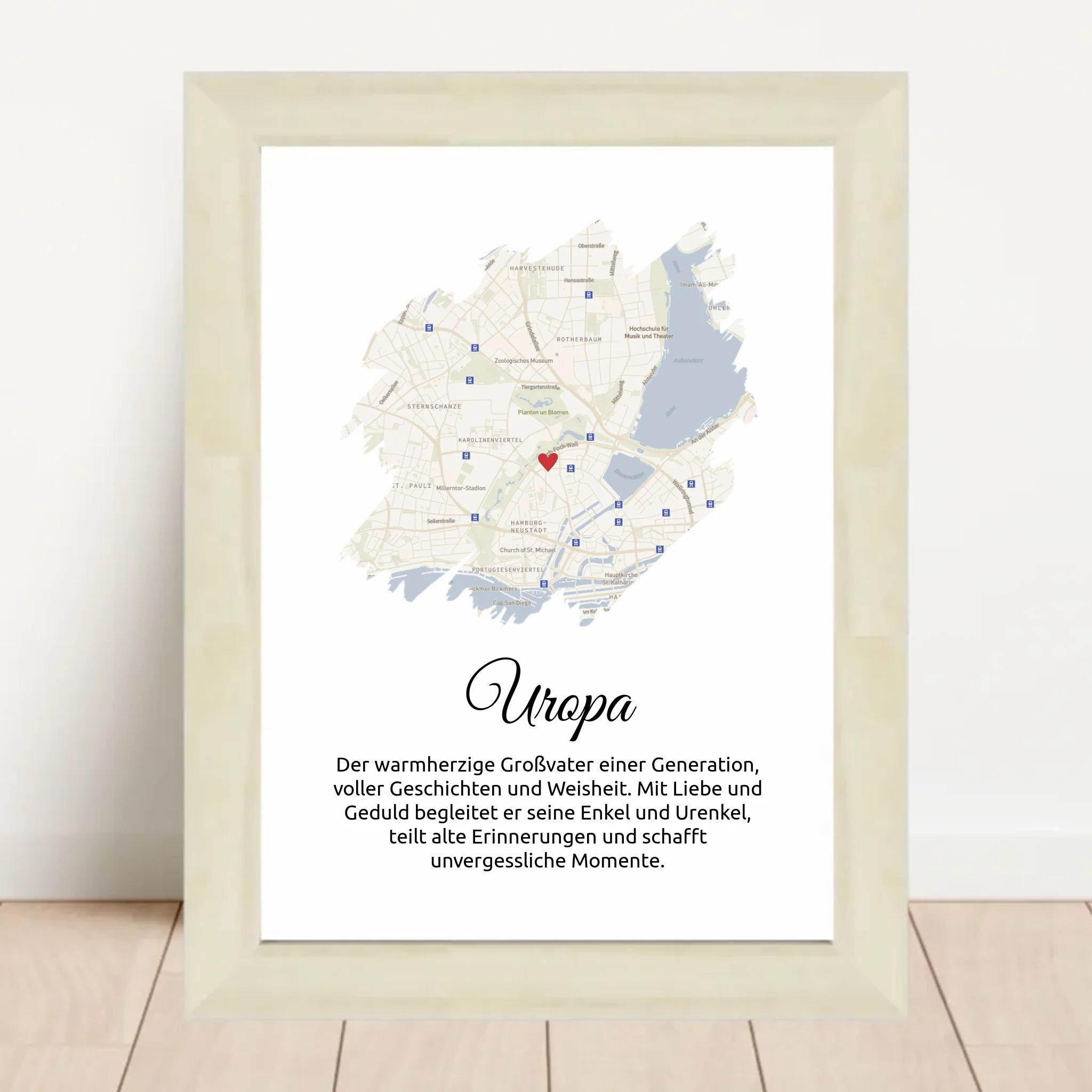Uropa Geschenk Stadtkarte mit Definition personalisierbar - Cantty