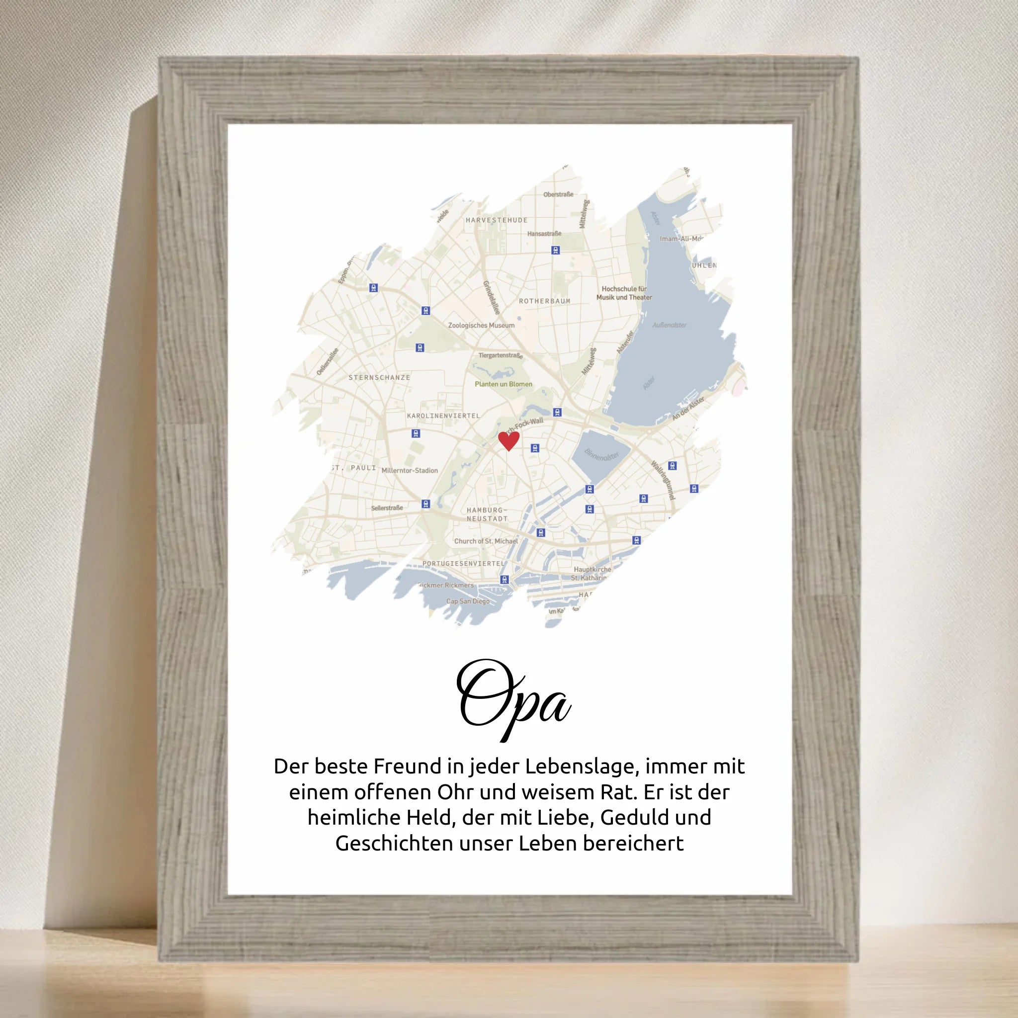 Opa Geschenk Stadtkarte mit Definition personalisierbar - Cantty