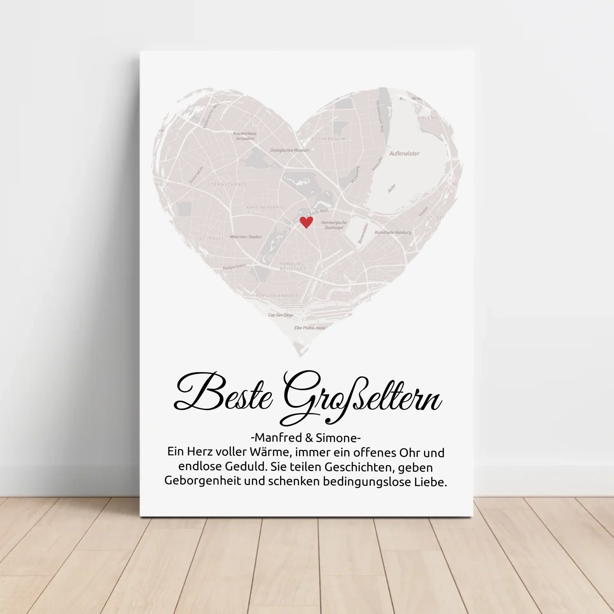 Geschenk für Großeltern Weihnachten Stadtkarte personaisierbar - Cantty