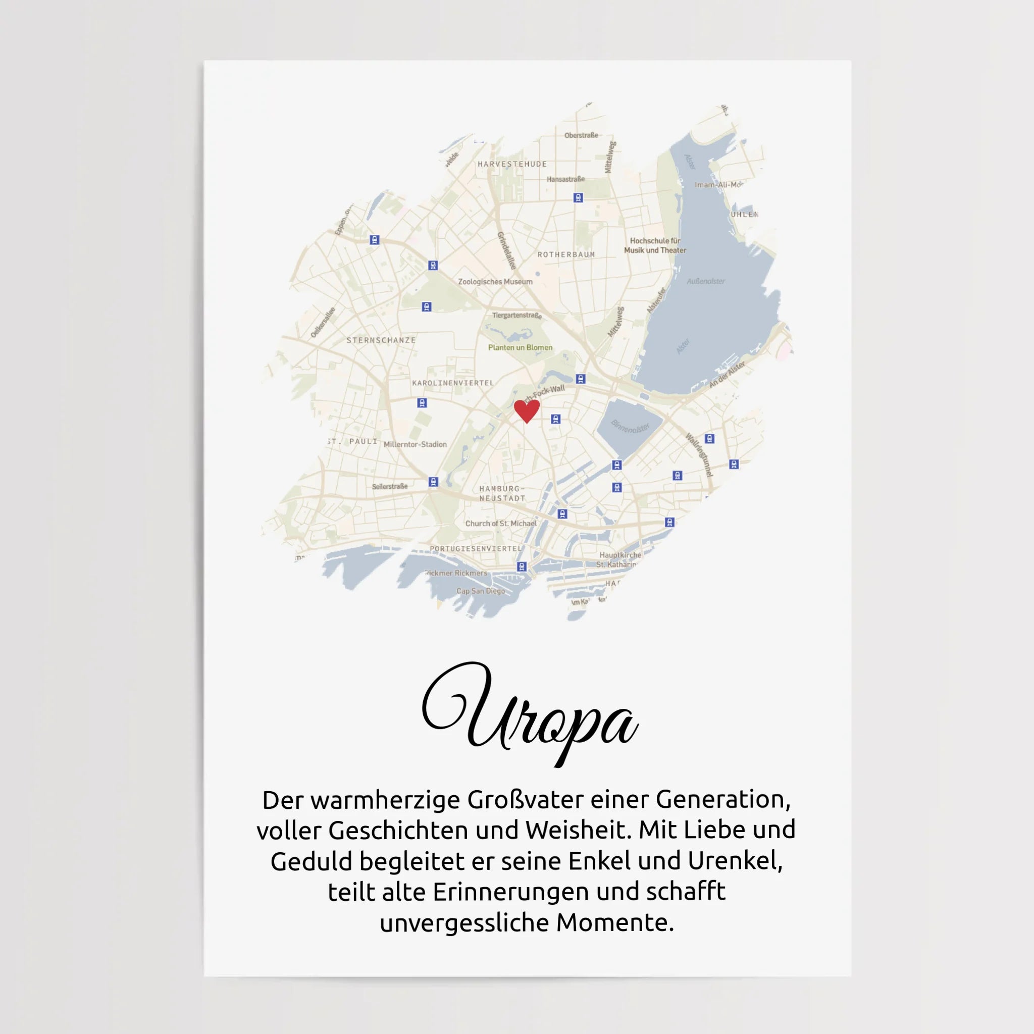 Uropa Geschenk Stadtkarte mit Definition personalisierbar - Cantty