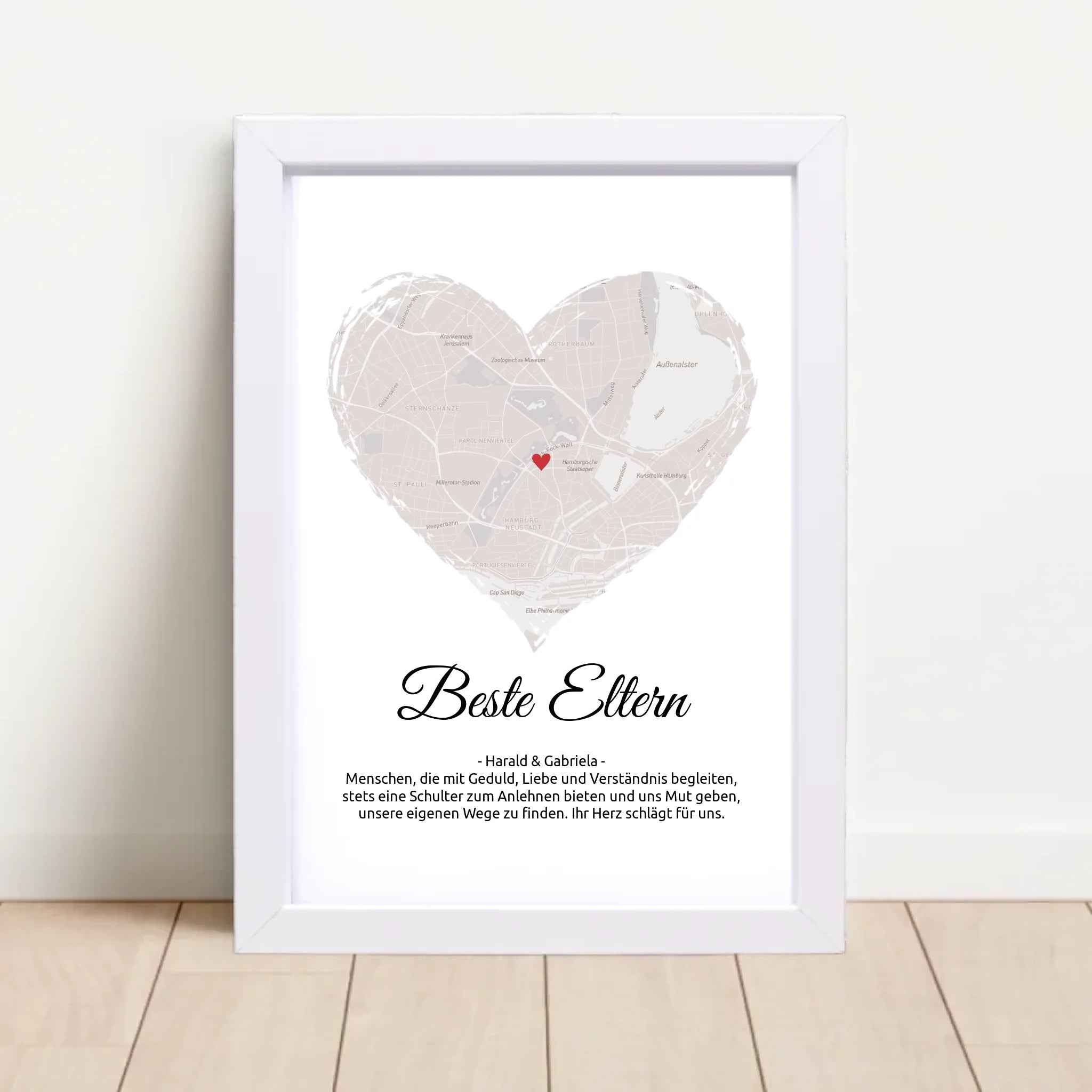 Weihnachtsgeschenk für Eltern Stadtplan Poster personalisierbar - Cantty