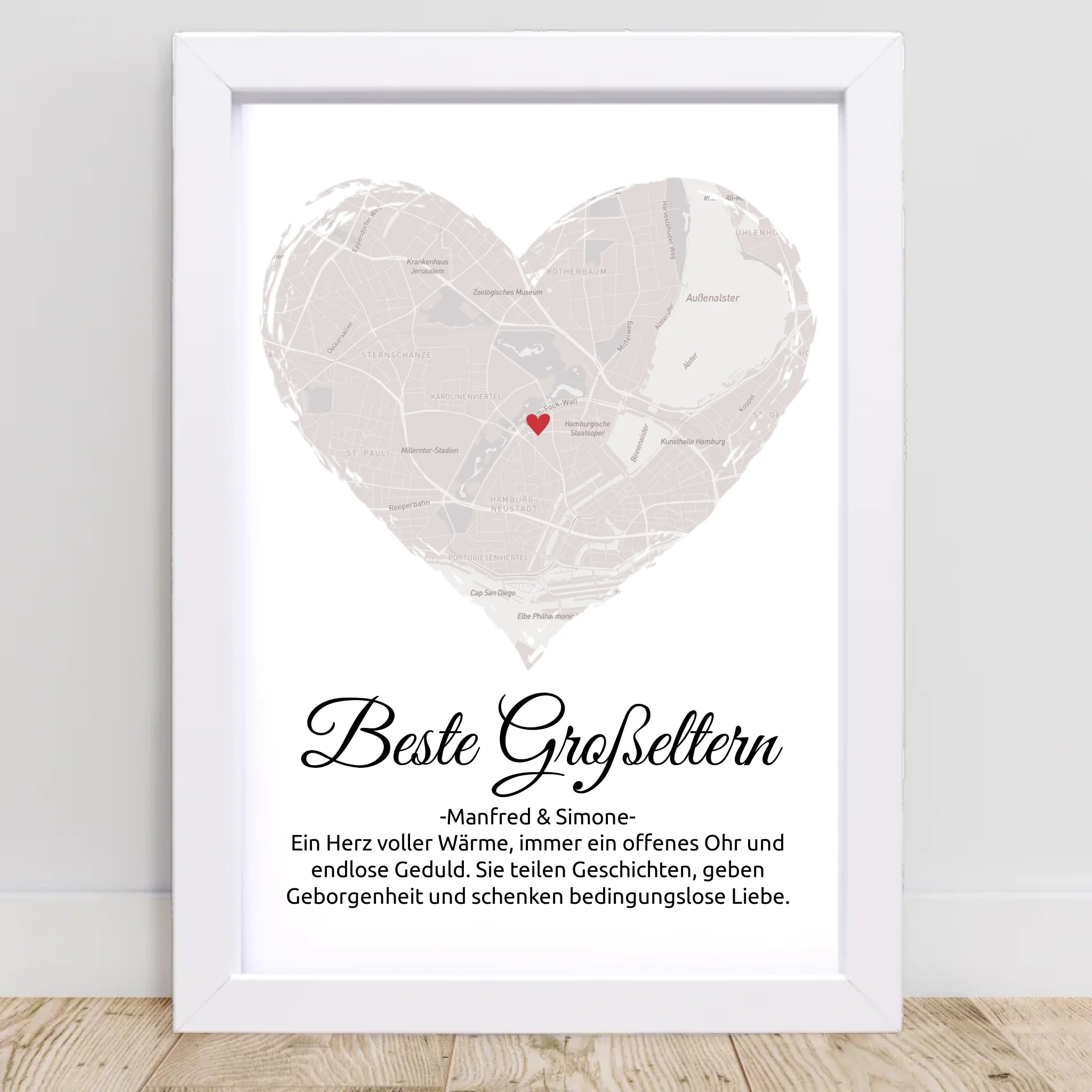 Geschenk für Großeltern Weihnachten Stadtkarte personaisierbar - Cantty